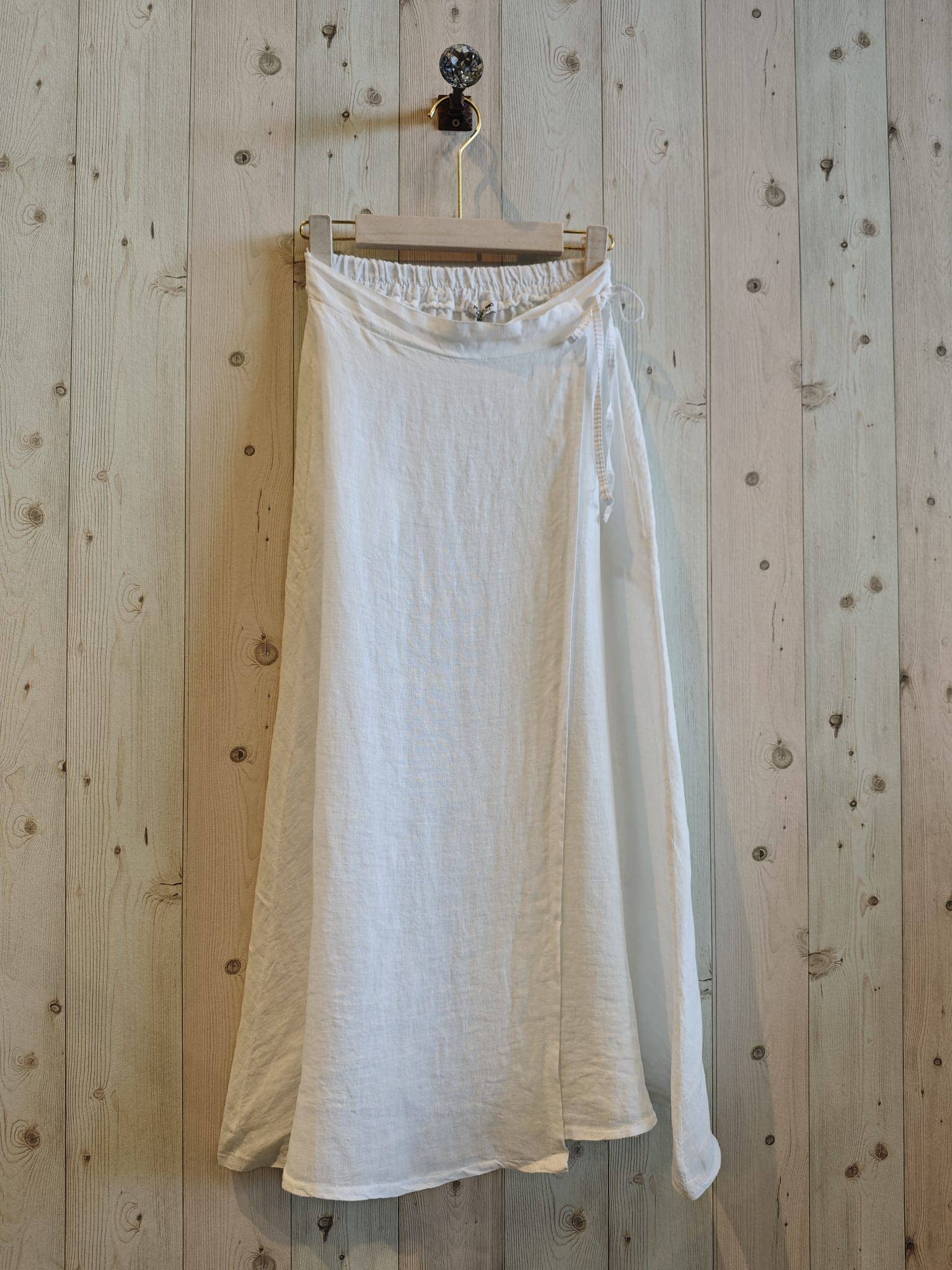 100% TIE LINEN SKIRT
