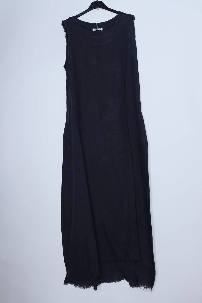 Sleeveless long dress 100% Linen