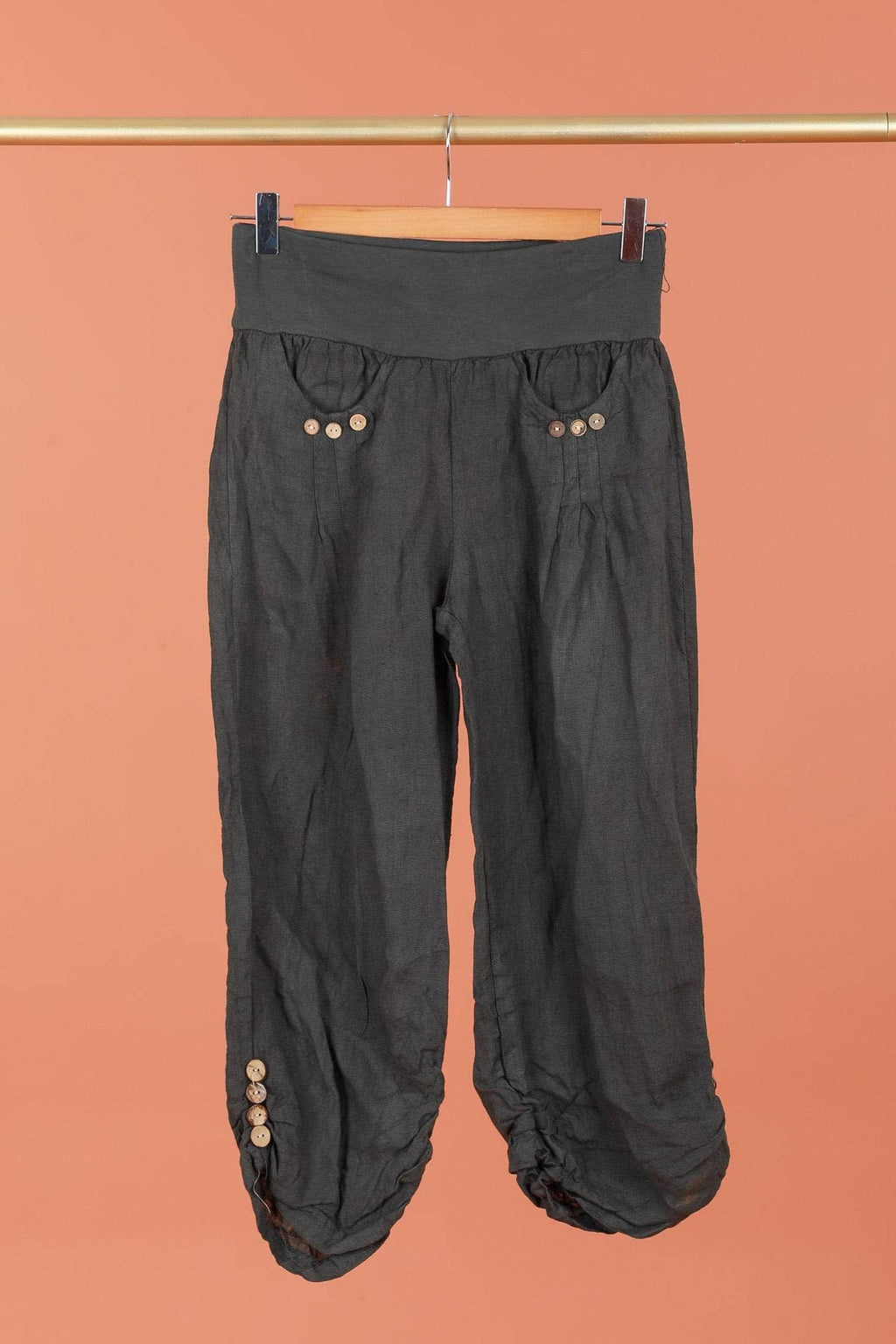 100% LINEN cropped pants