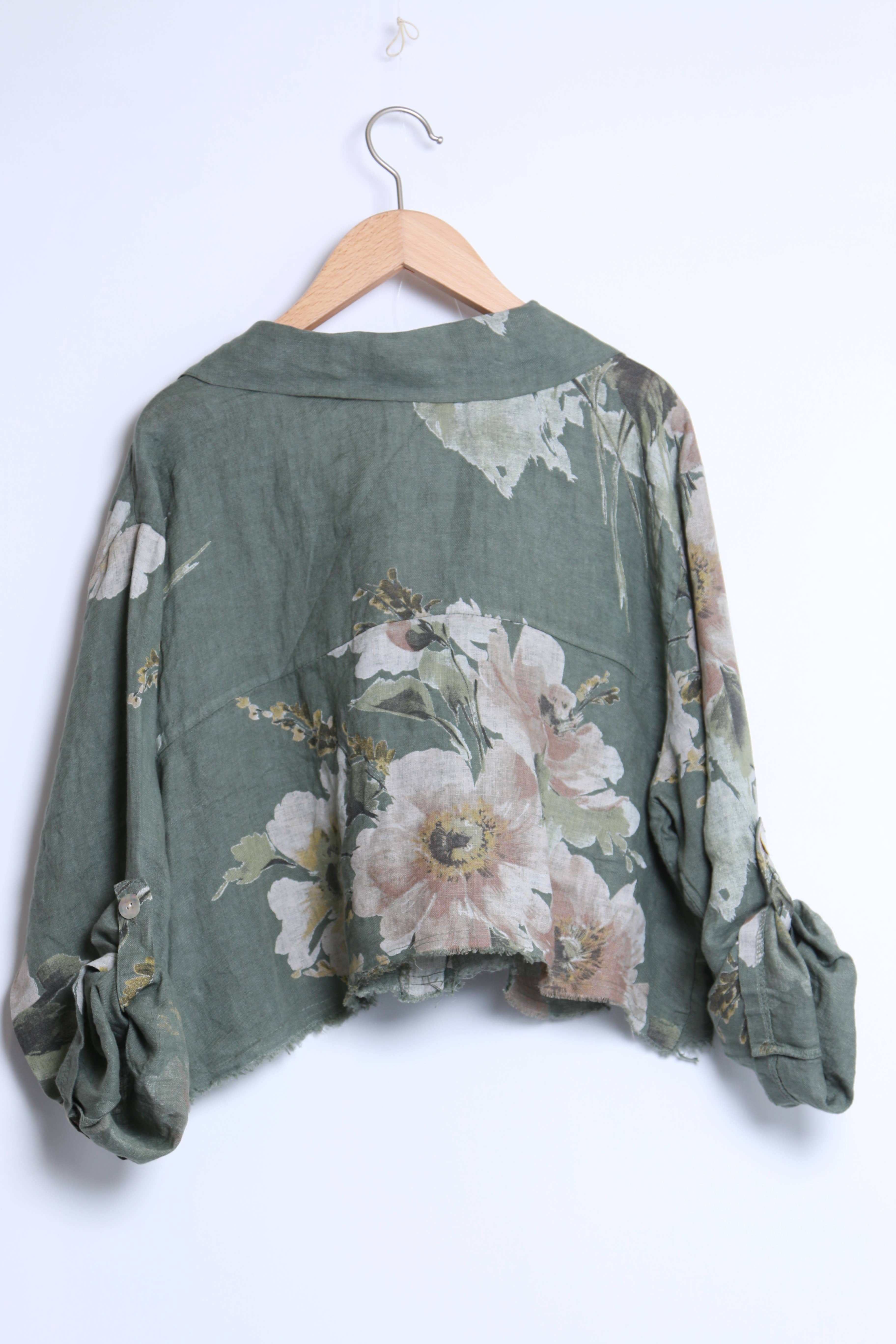 Floral linen jacket