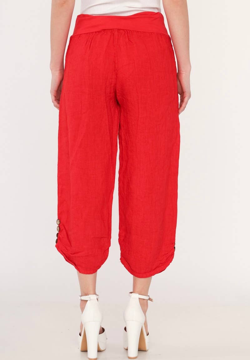 100% LINEN cropped pants