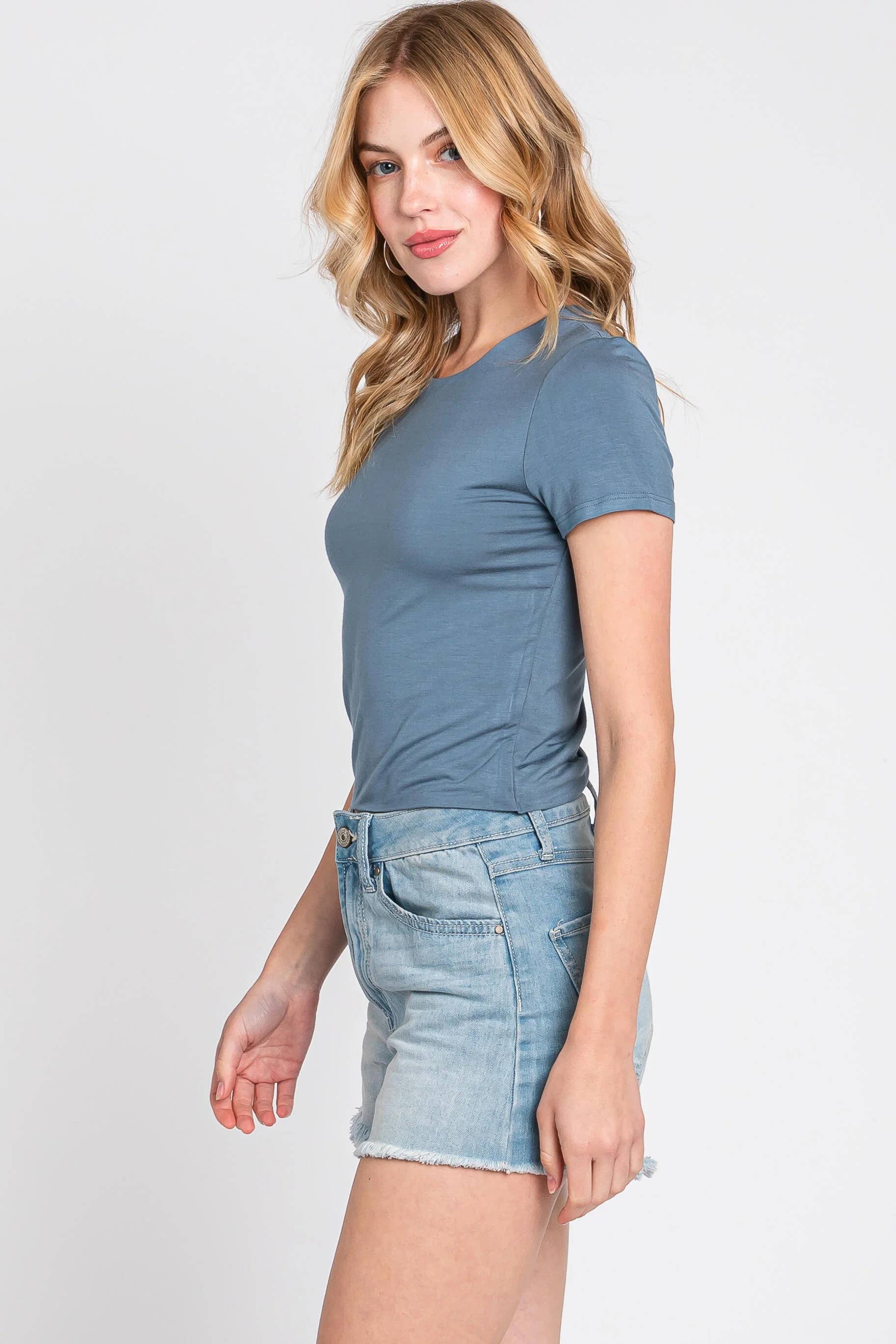 Rayon Modal Basic Crop Top