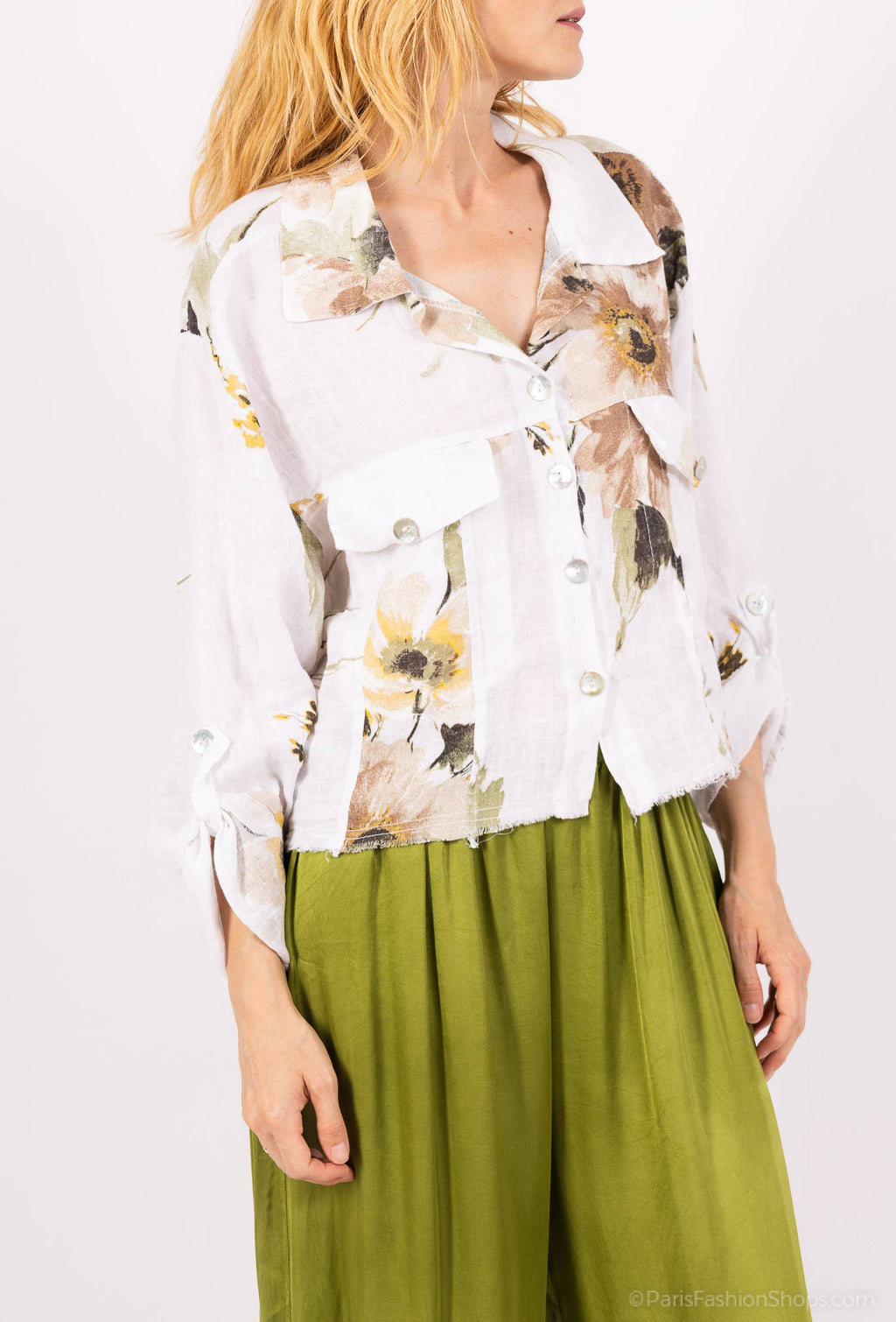 Floral linen jacket