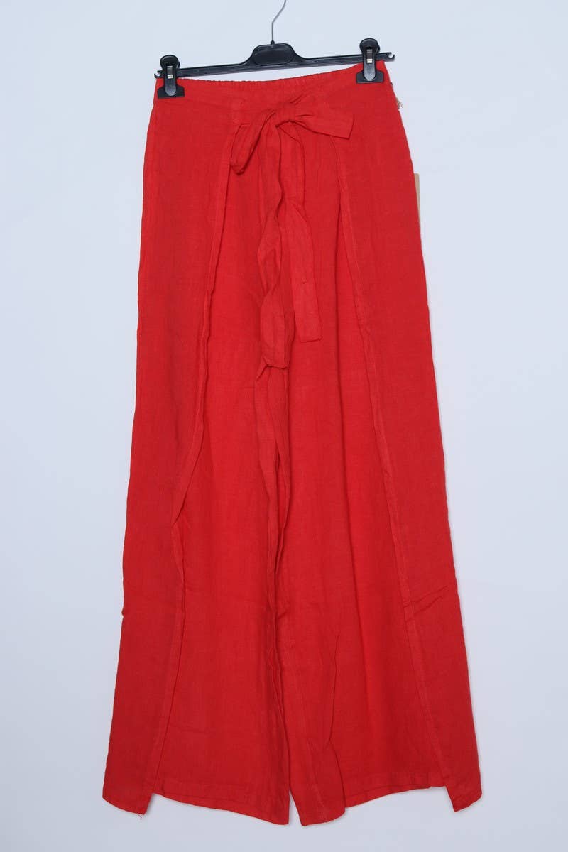 Front Tie Linen Pants