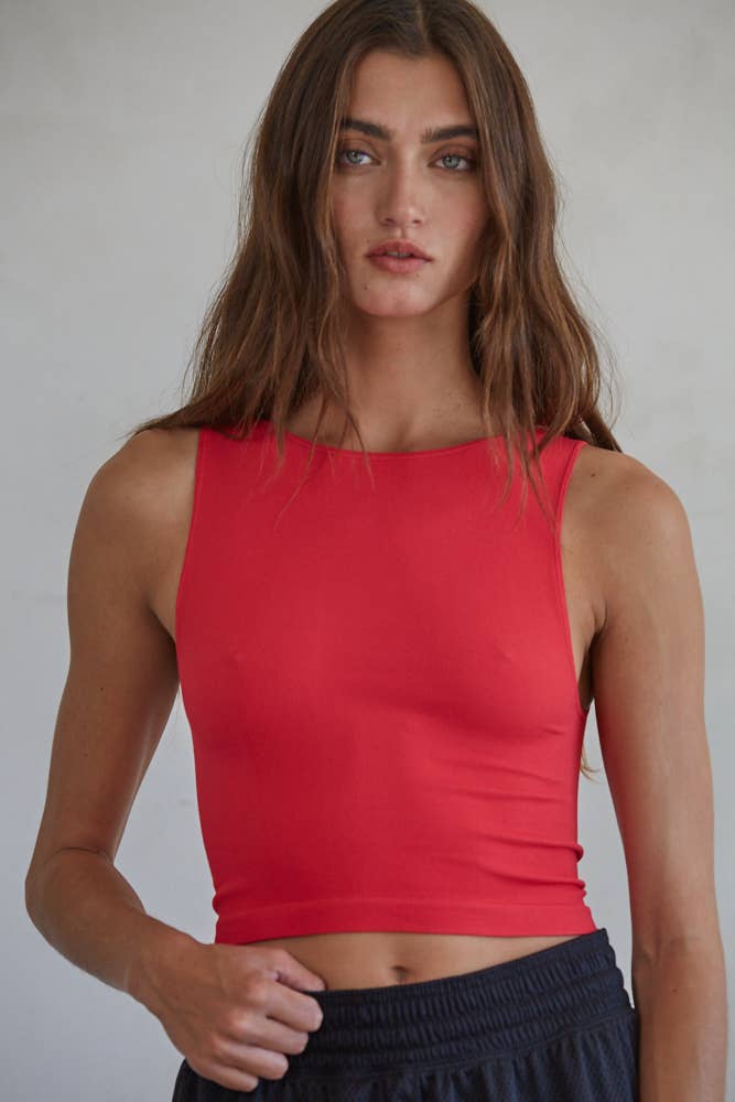 Casual Crew Neck Crop Top