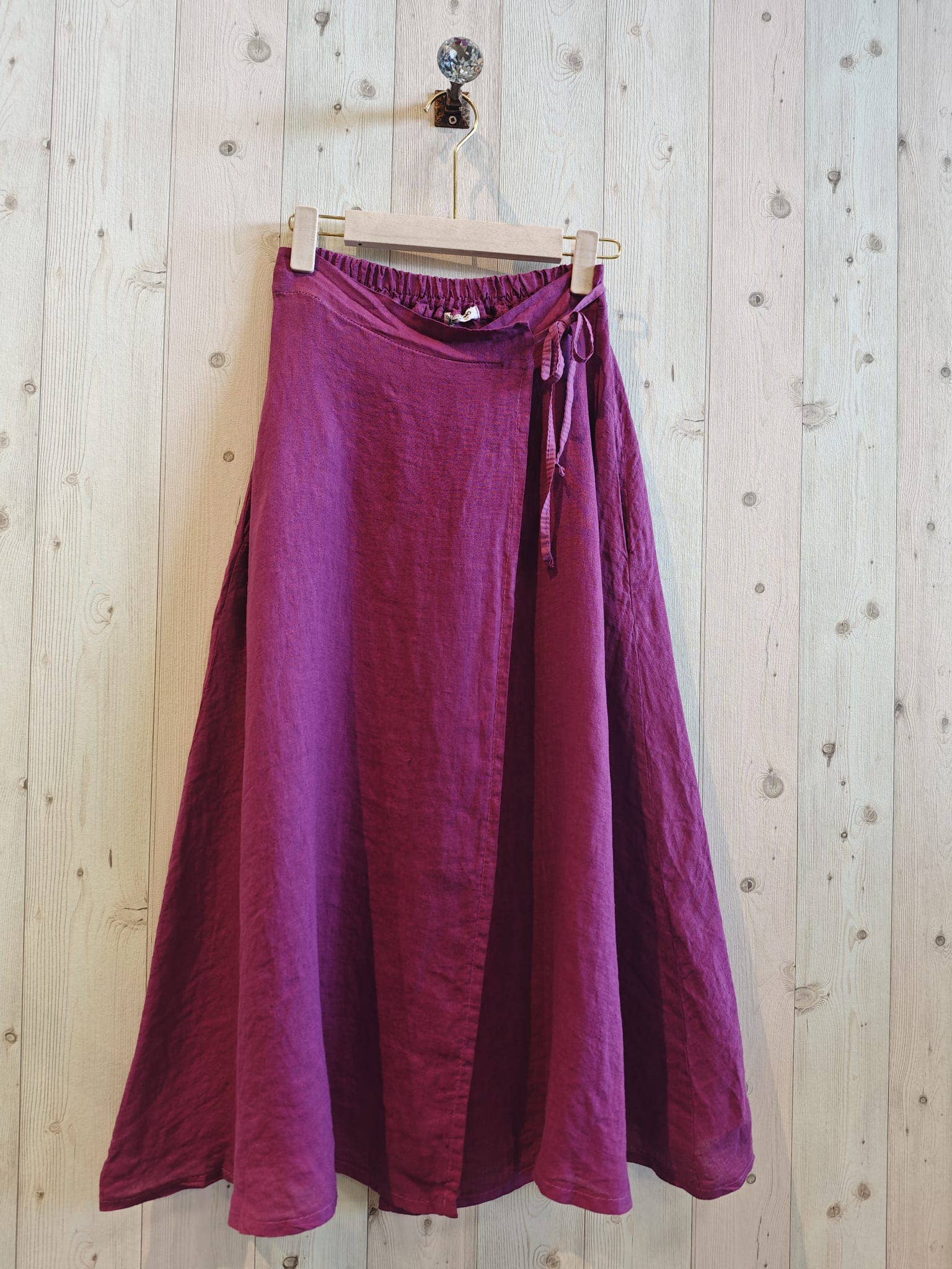 100% TIE LINEN SKIRT
