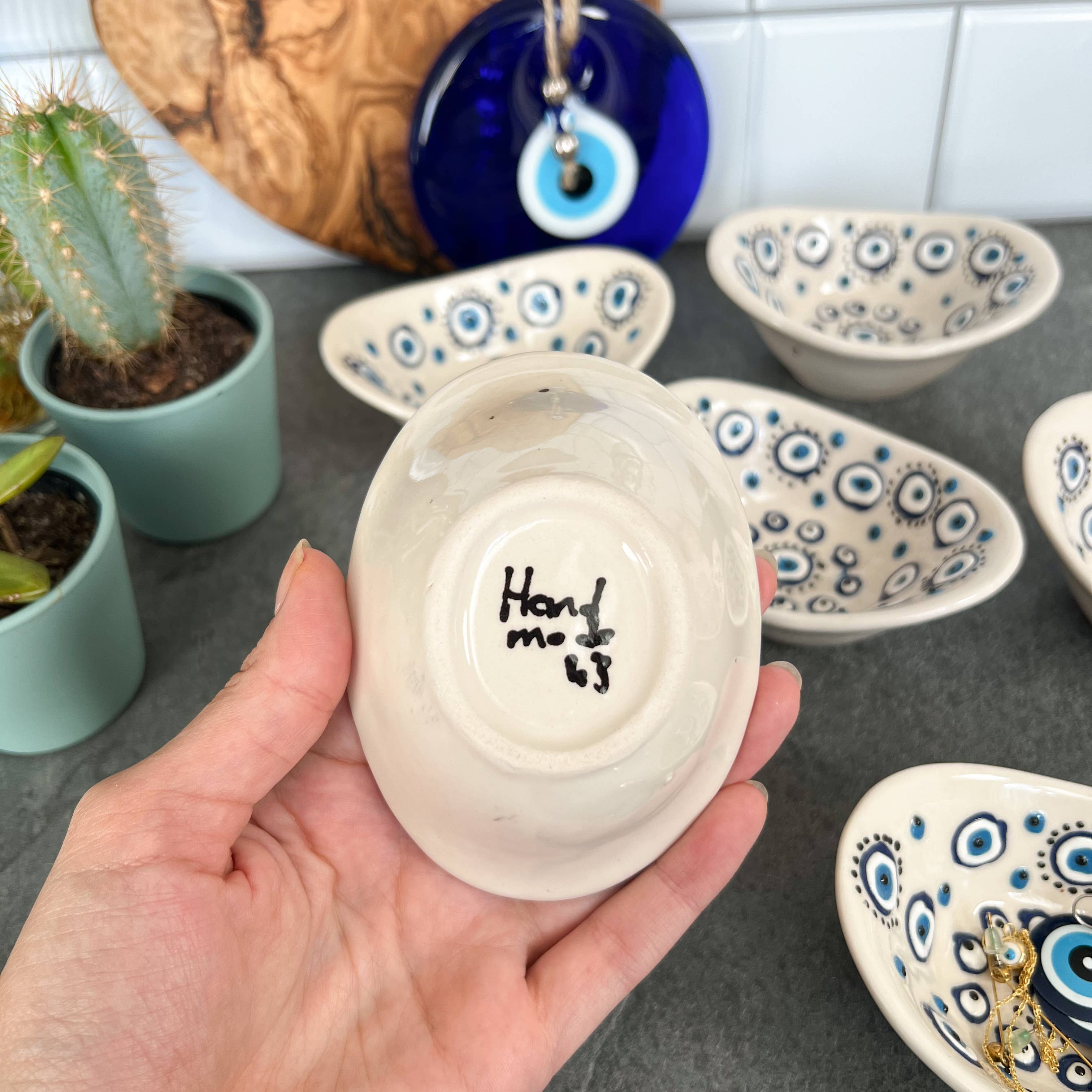 Evil Eye Pinch Bowls, Handmade Bowls