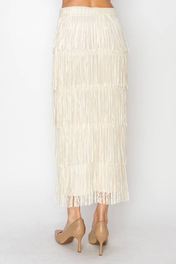 Layered Fringe Tiered Skirt
