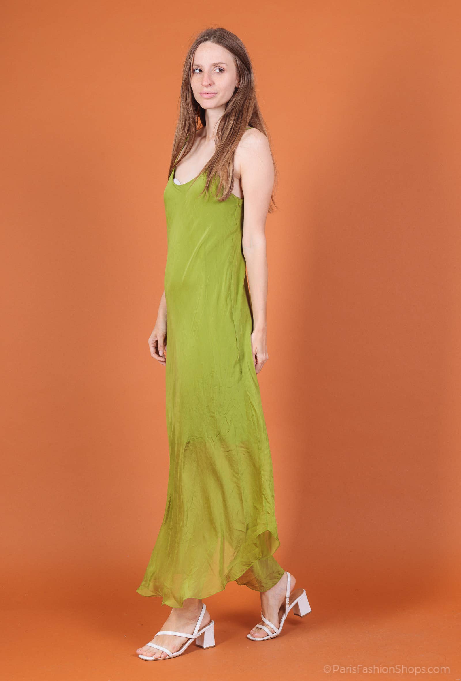 Bias-cut silk dress