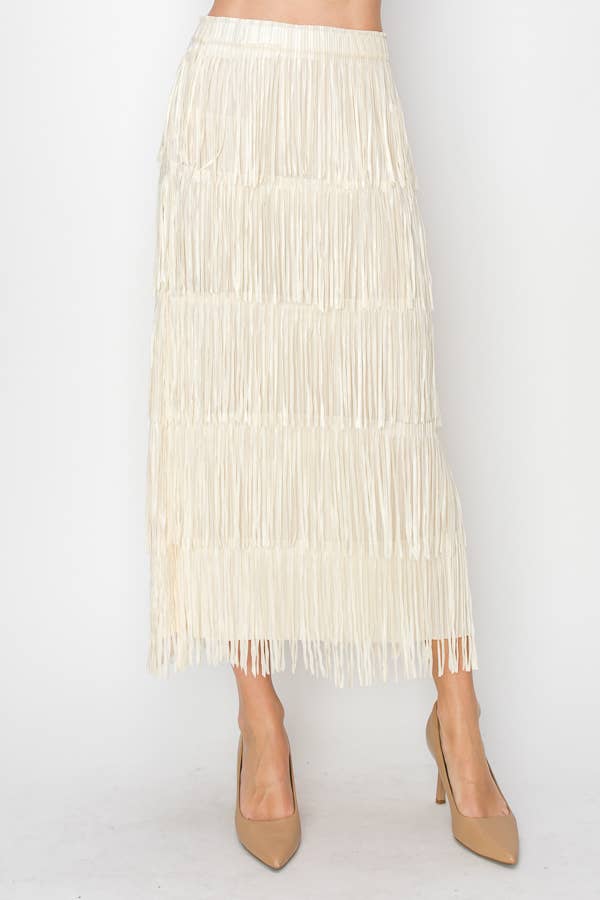 Layered Fringe Tiered Skirt