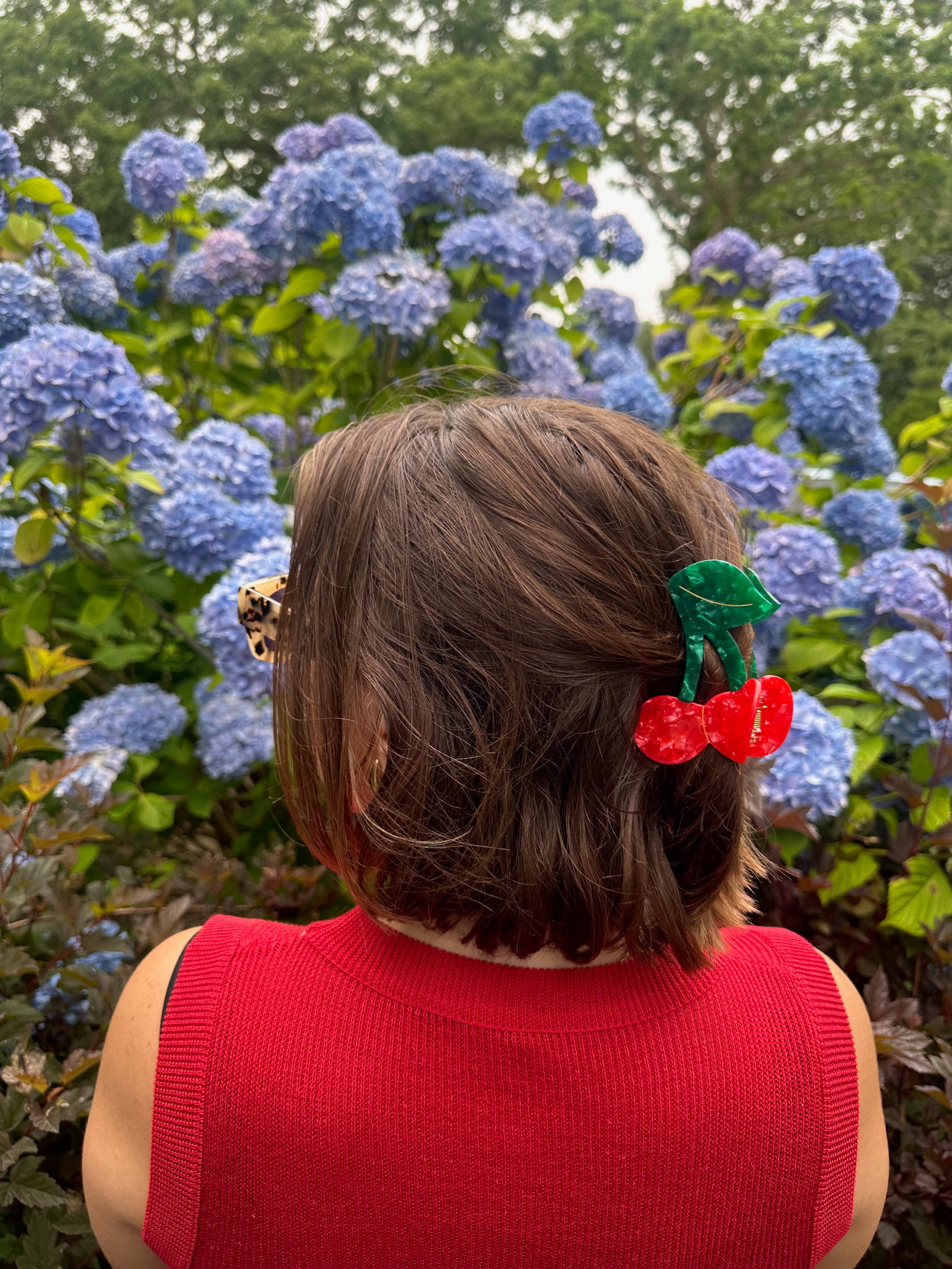 Hand-painted Cherry Fruit Claw Clip