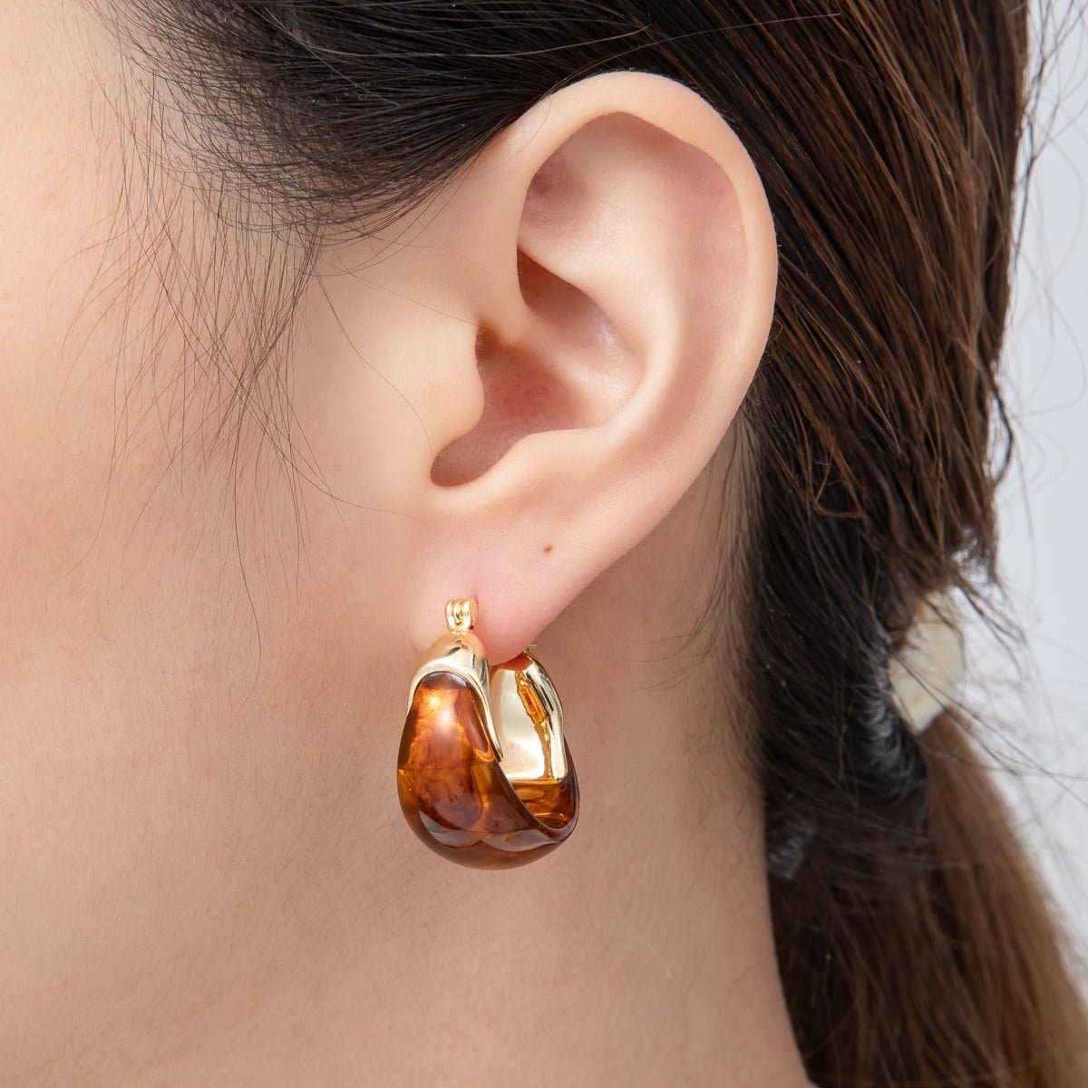 18K GF Resin Hoops