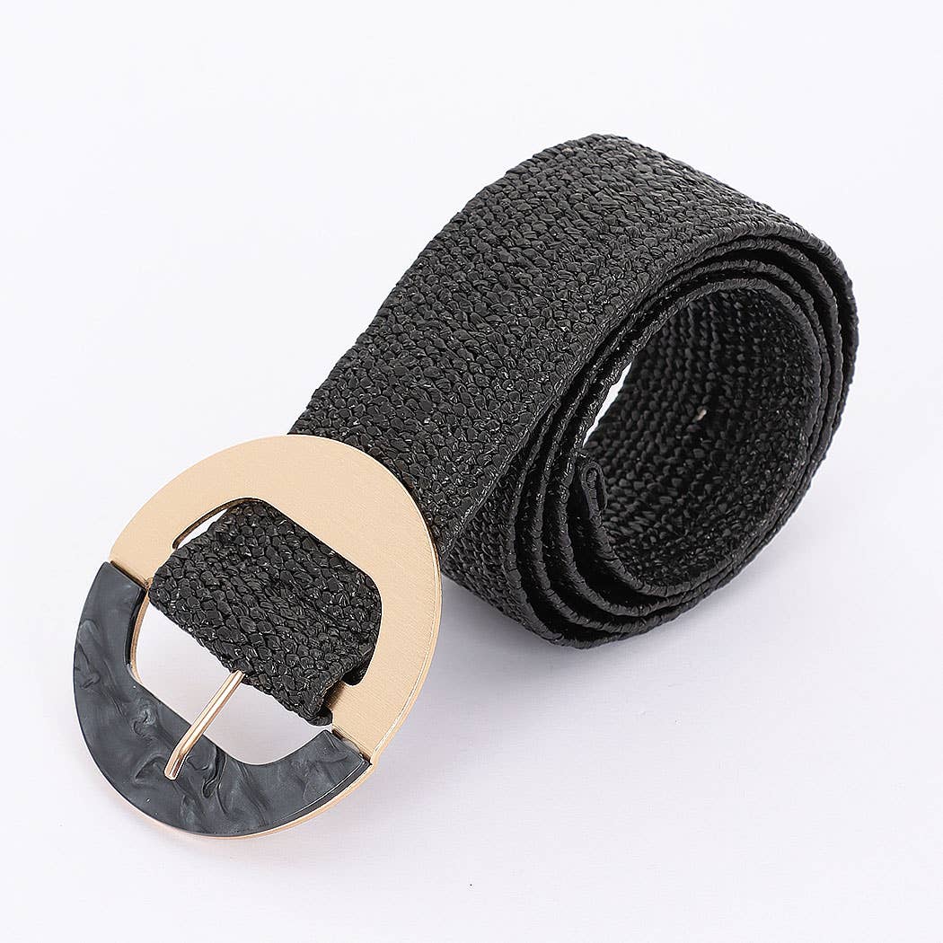 Marble Metal Buckle Stretch Belt