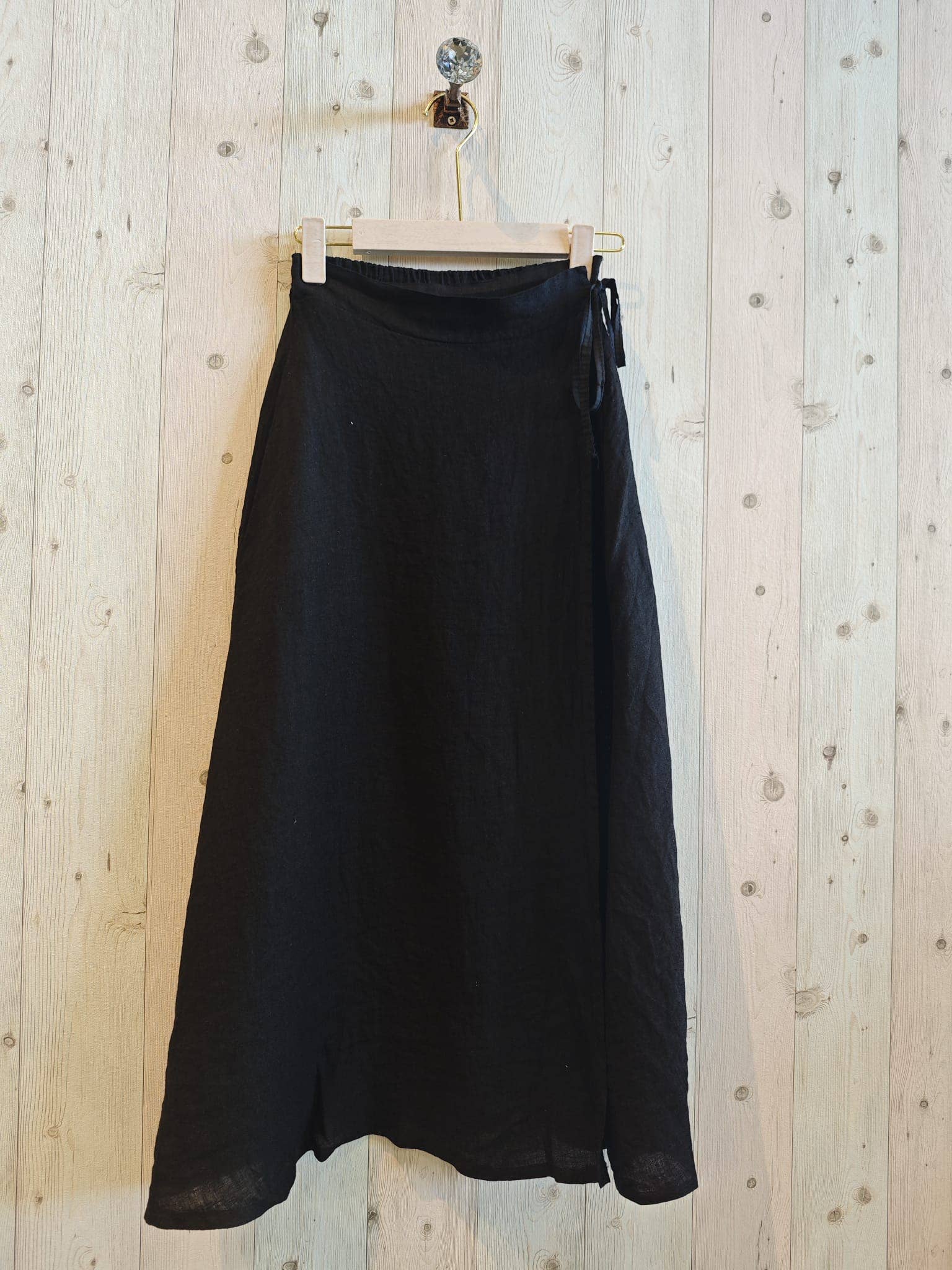 100% TIE LINEN SKIRT