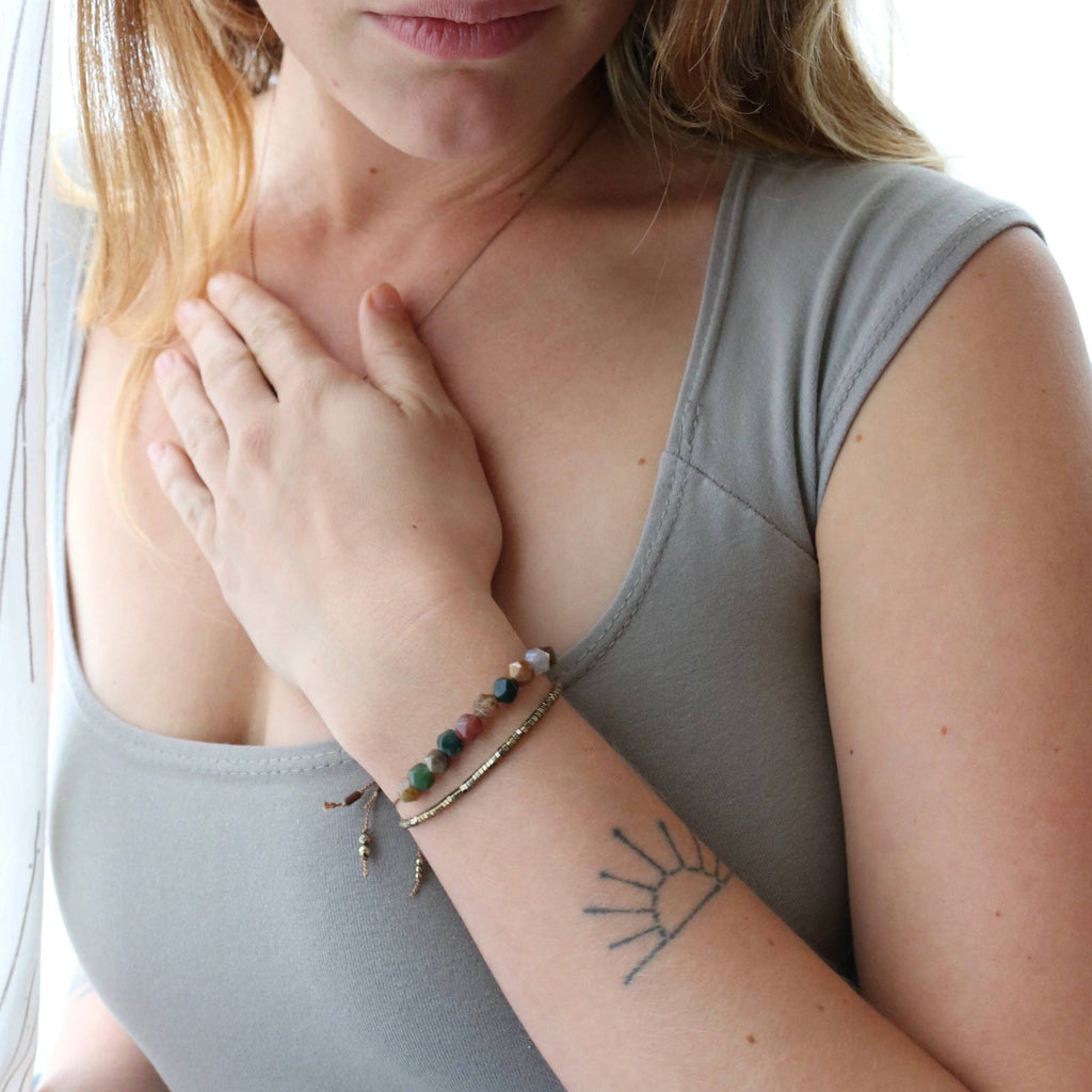 PYRITE GEOMETRIC BEADED