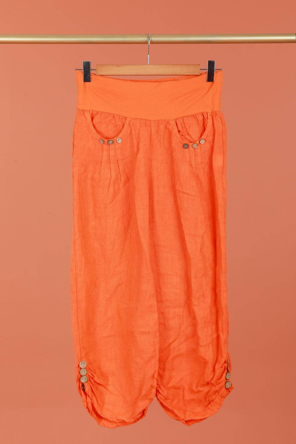 100% LINEN cropped pants