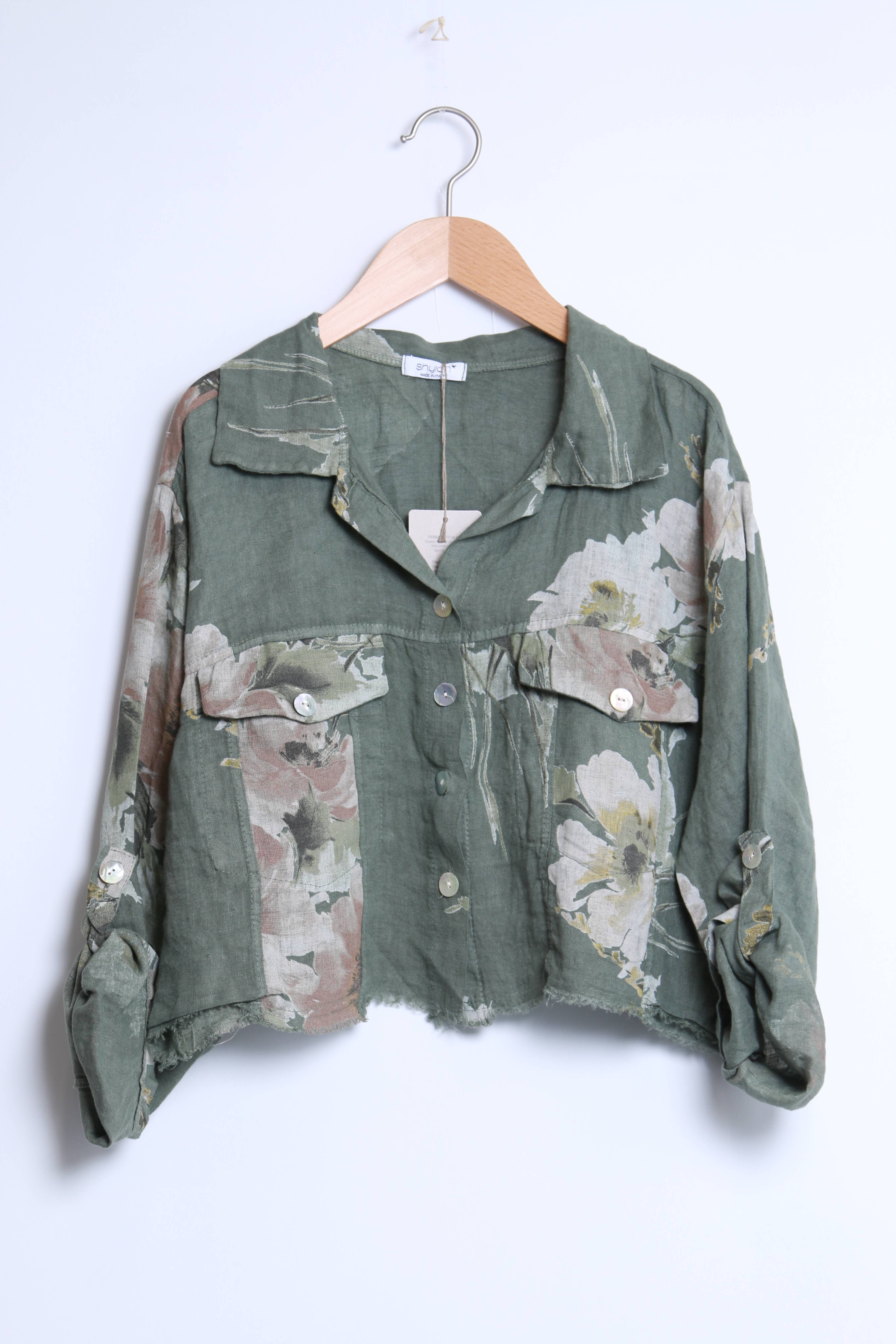 Floral linen jacket