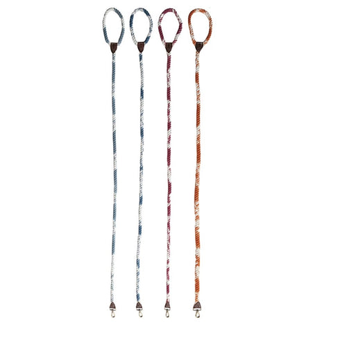 6' Braided Cotton Rope & Leather Dog Leash w/ Metal Clasp