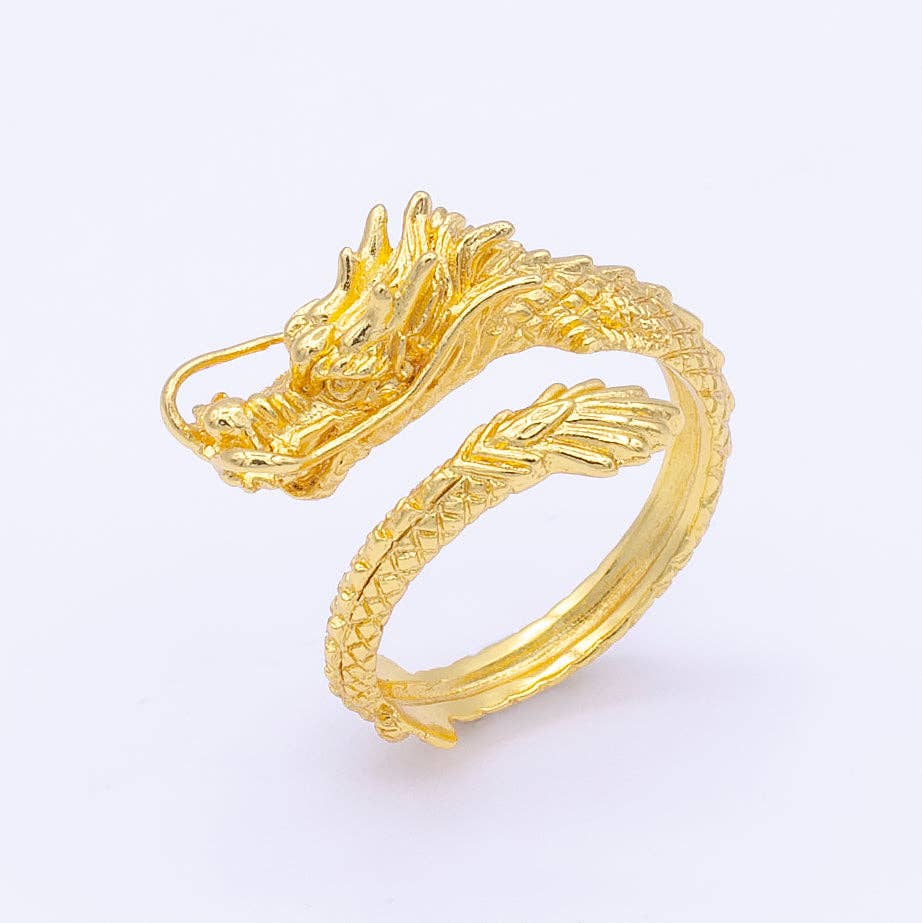 24K Scaled Dragon Ring