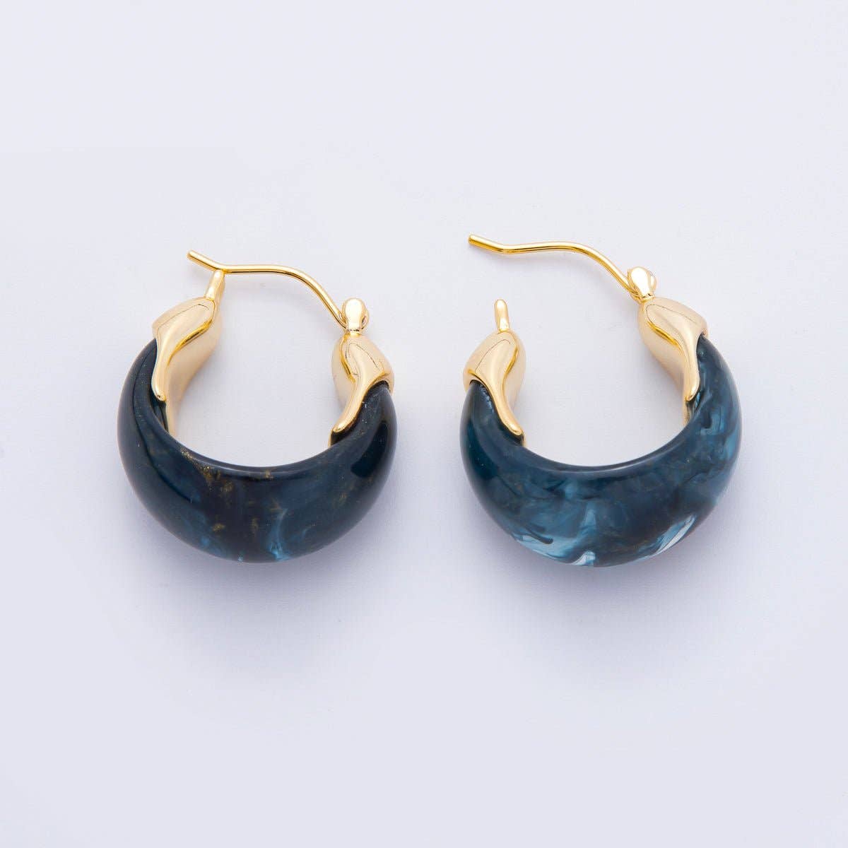 18K GF Resin Hoops