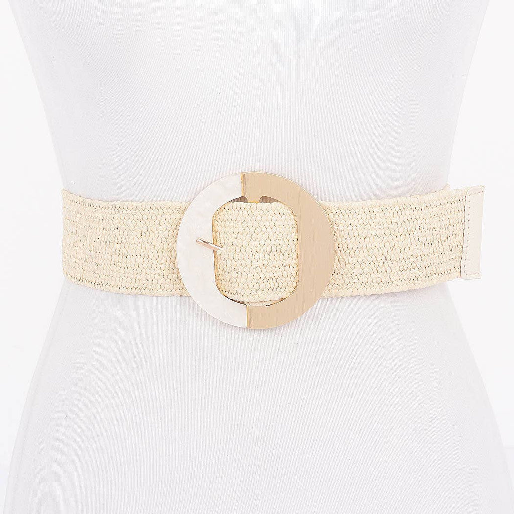 Marble Metal Buckle Stretch Belt