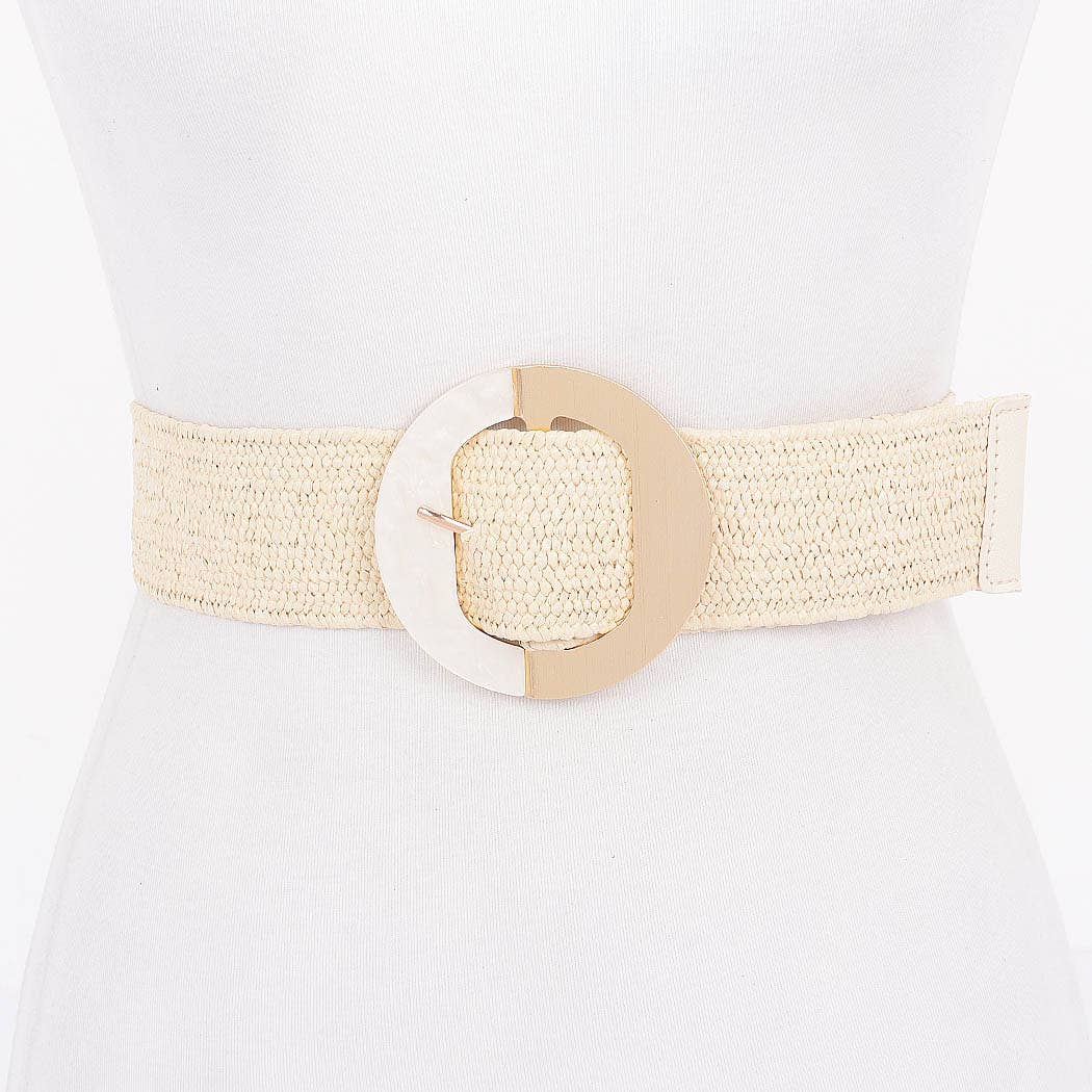 Marble Metal Buckle Stretch Belt