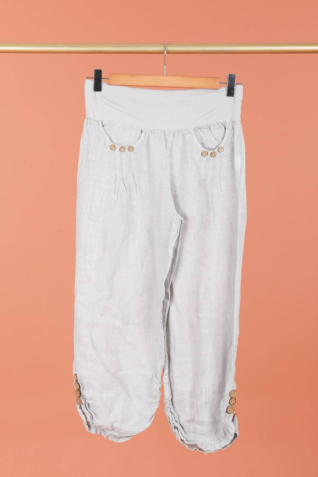 100% LINEN cropped pants