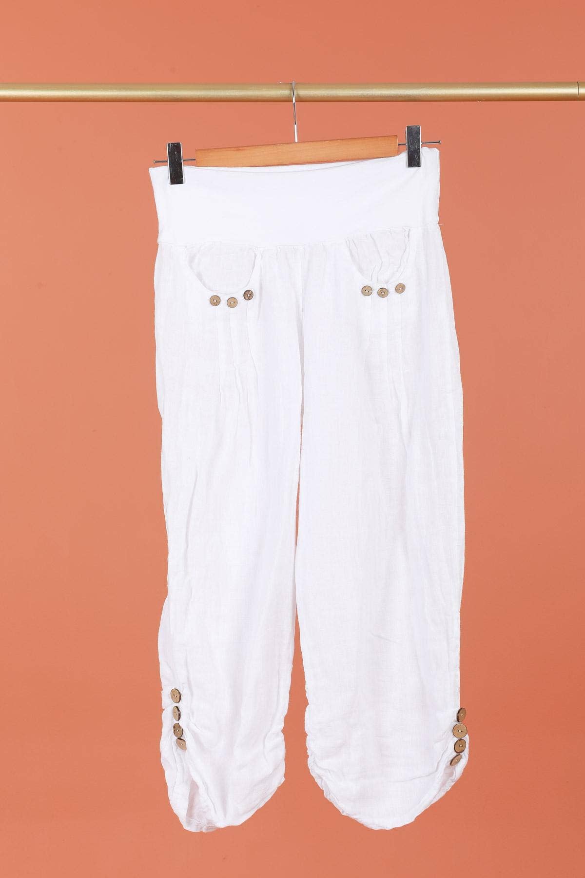 100% LINEN cropped pants