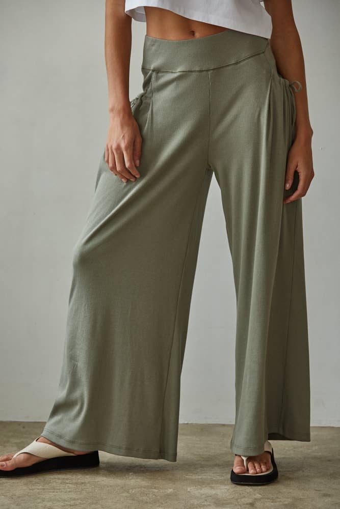 Cotton Wide Leg Pants