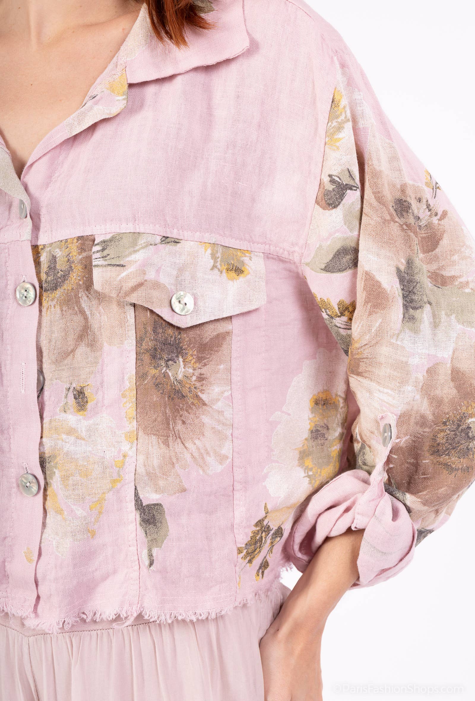 Floral linen jacket