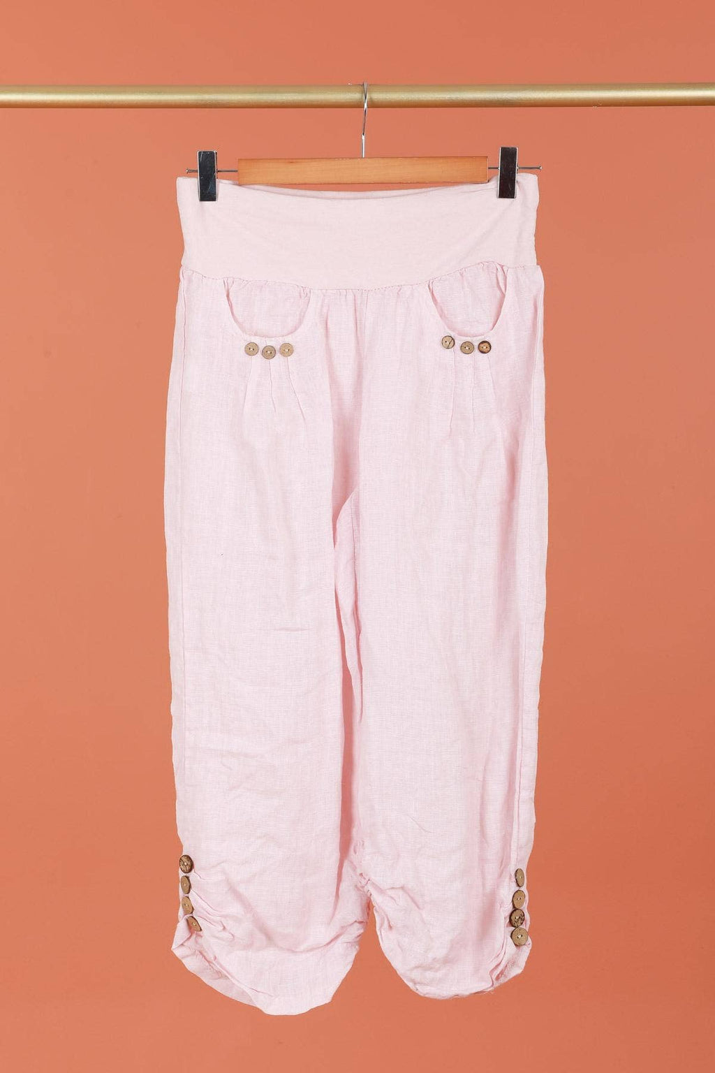 100% LINEN cropped pants