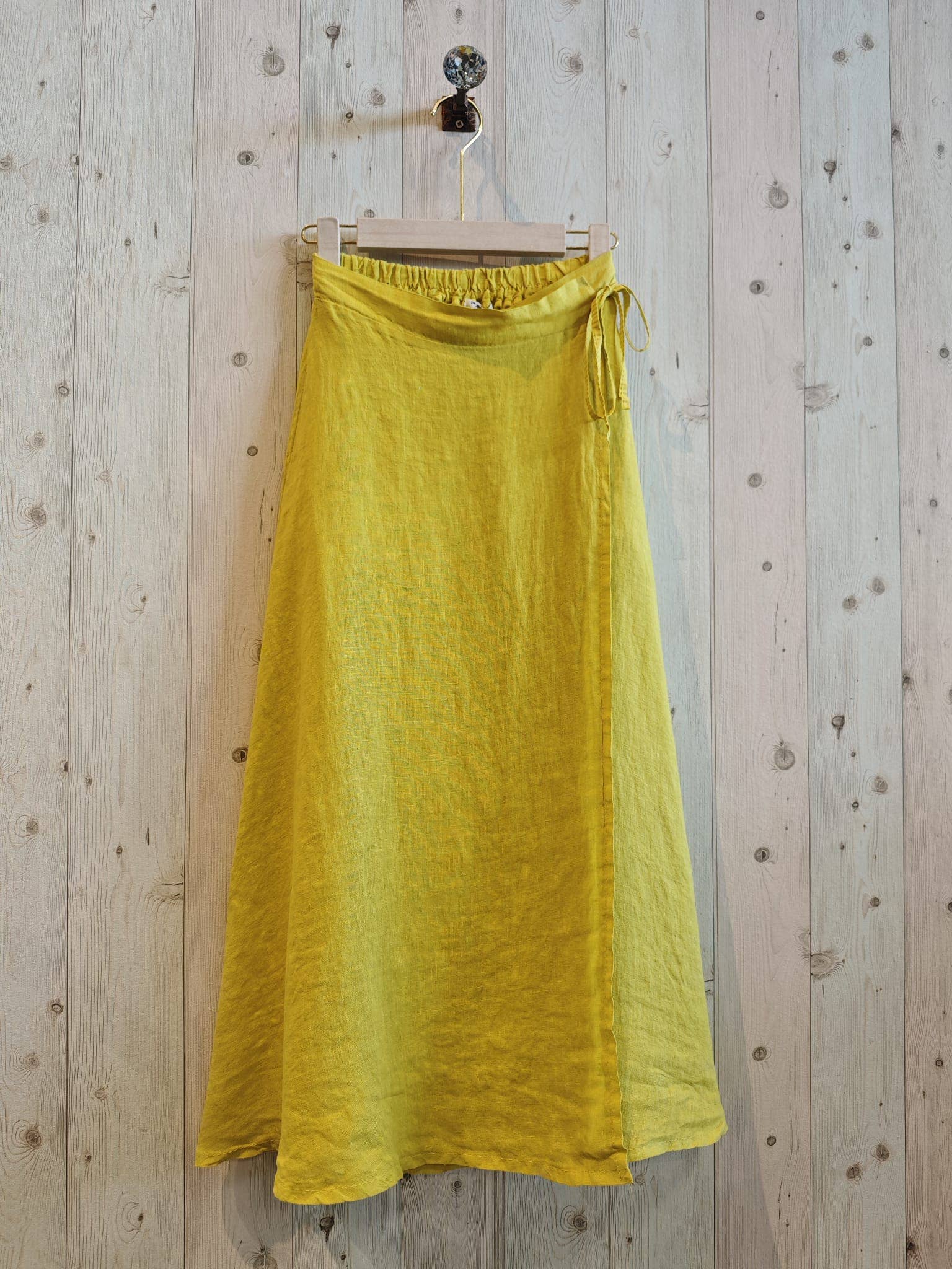100% TIE LINEN SKIRT