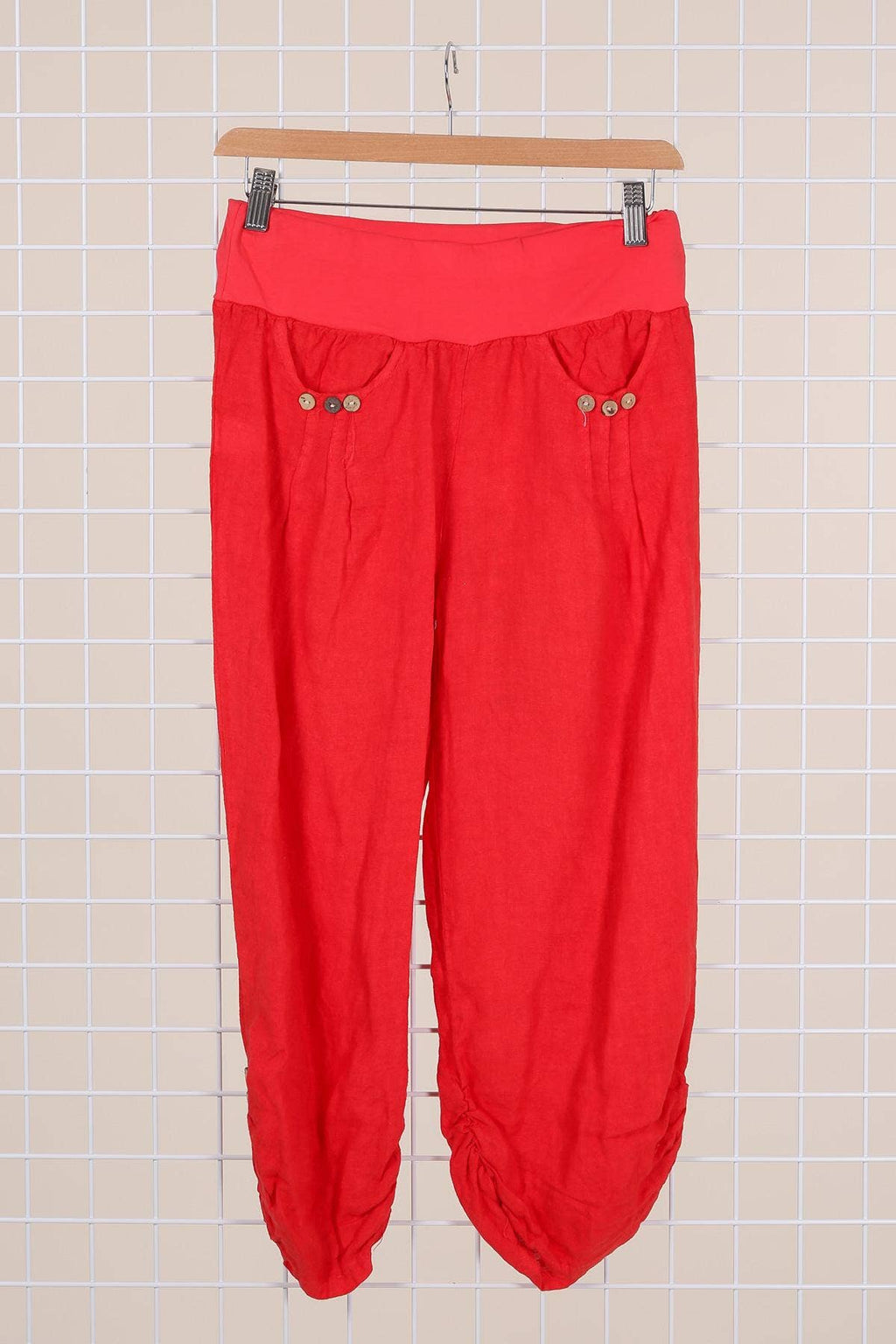 100% LINEN cropped pants