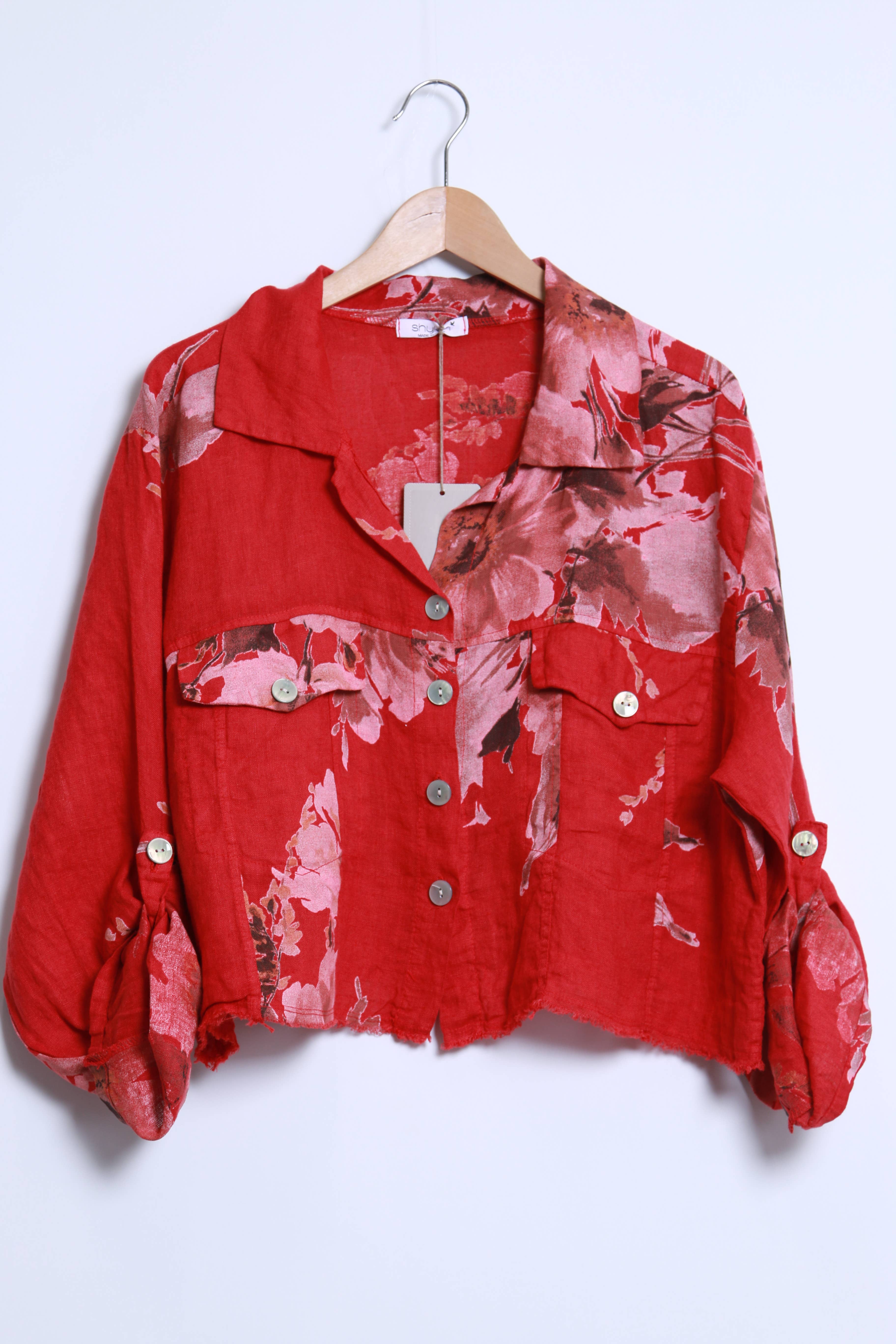 Floral linen jacket