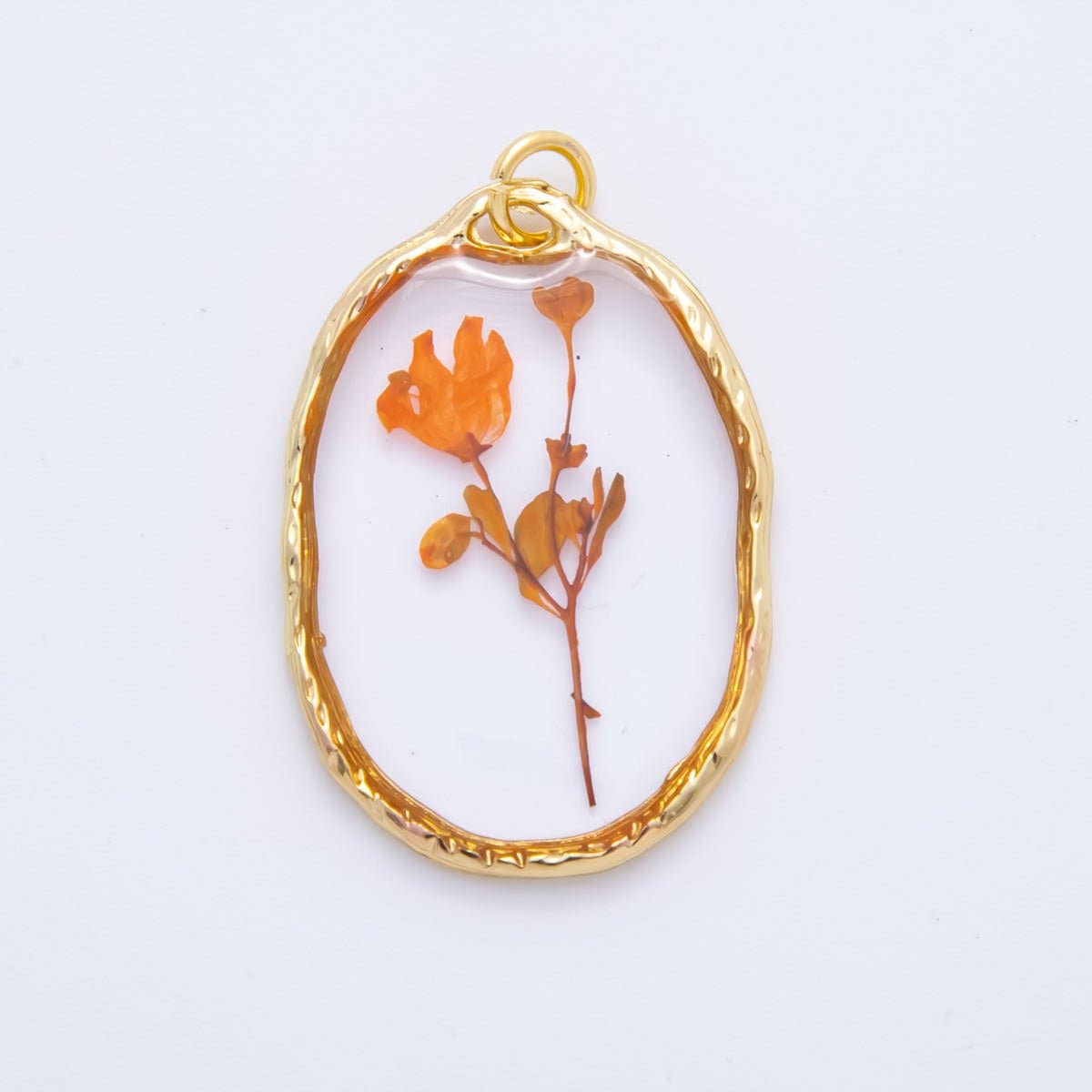 18K GF Oval Resin Wildflower