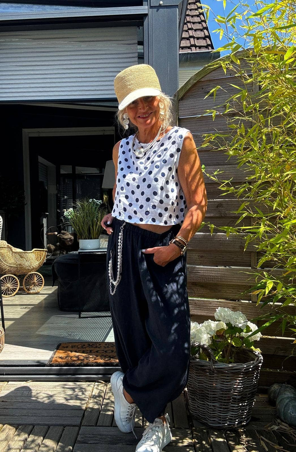 LINEN POLKA DOT CP