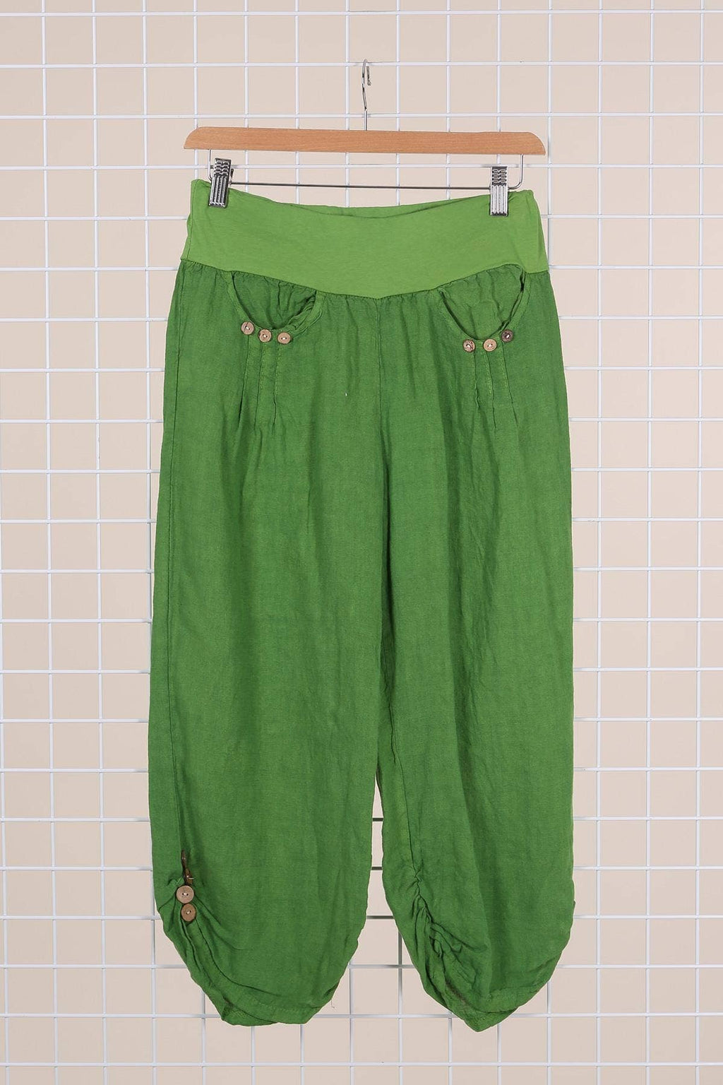 100% LINEN cropped pants