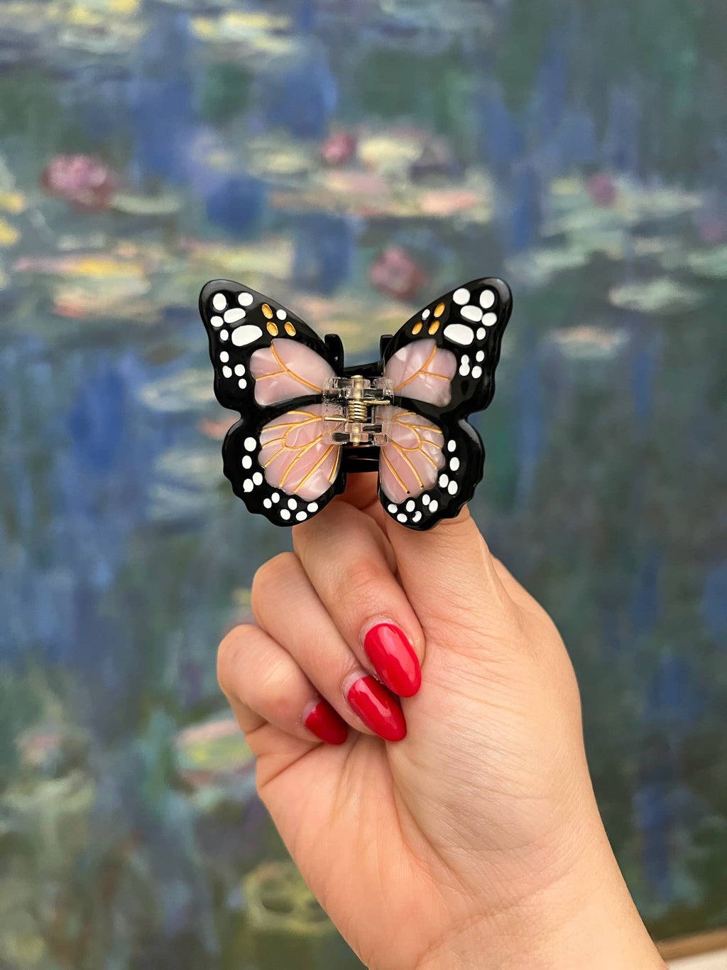 Hand-painted Mini Monarch Claw Clip