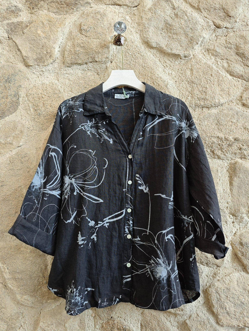 PRINTED 100% LINEN SHIRT