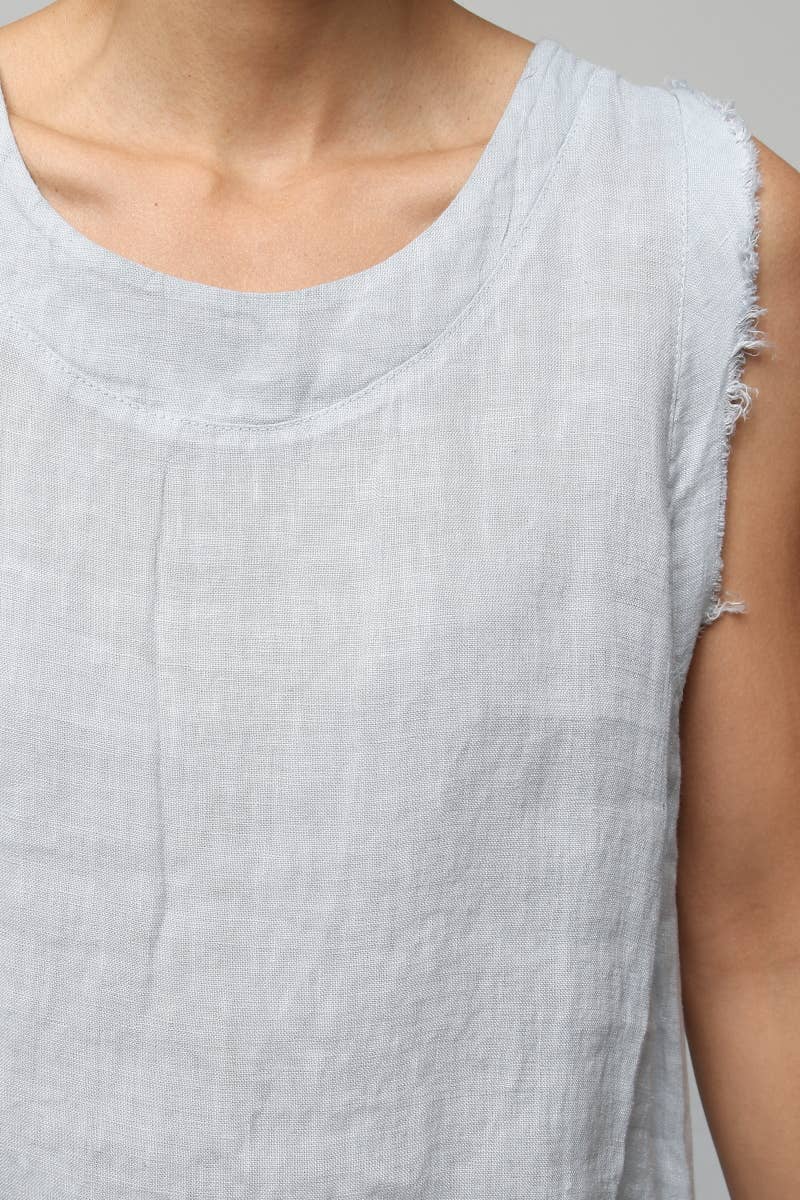 Sleeveless long dress 100% Linen