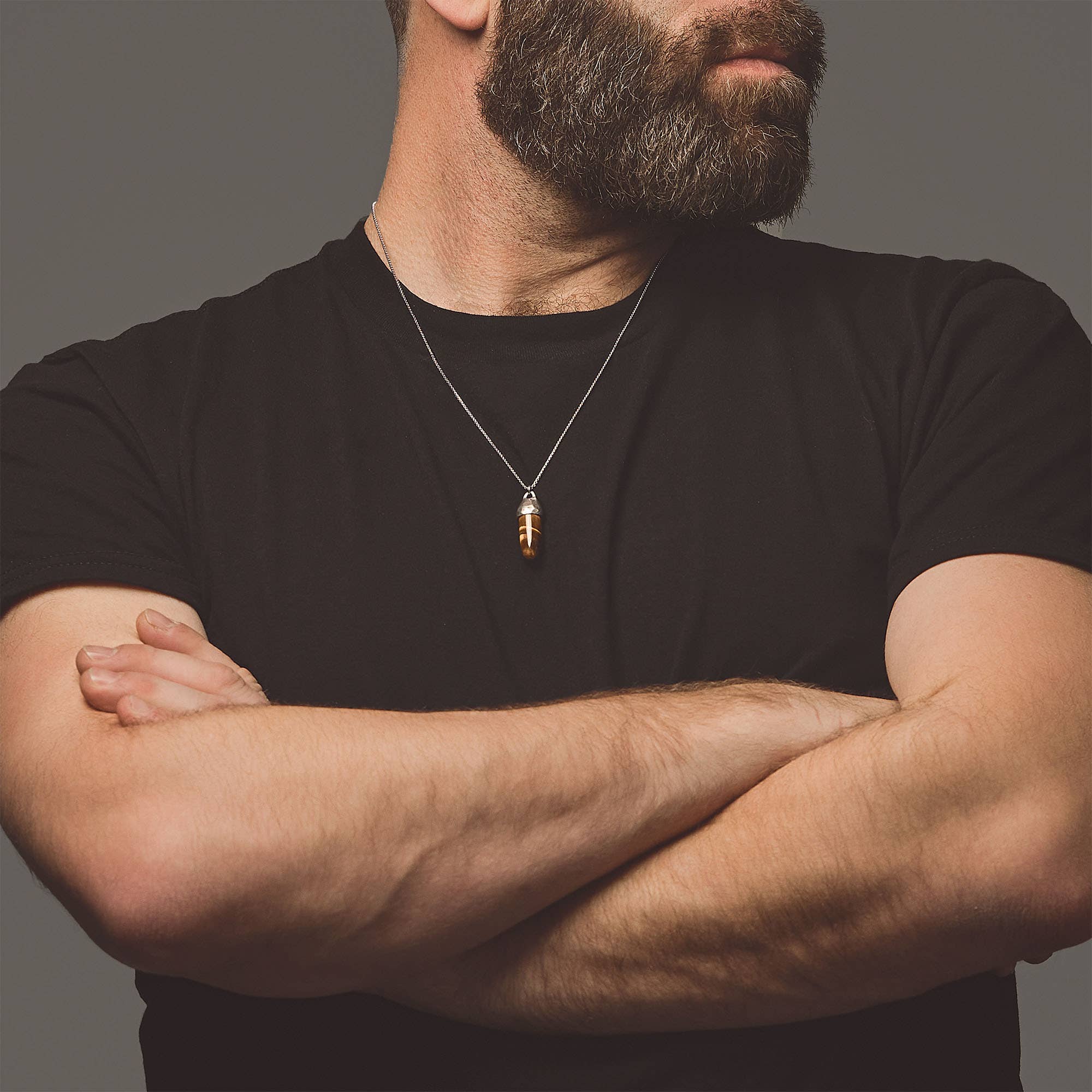 Tiger's Eye Pendant - Men's Necklace
