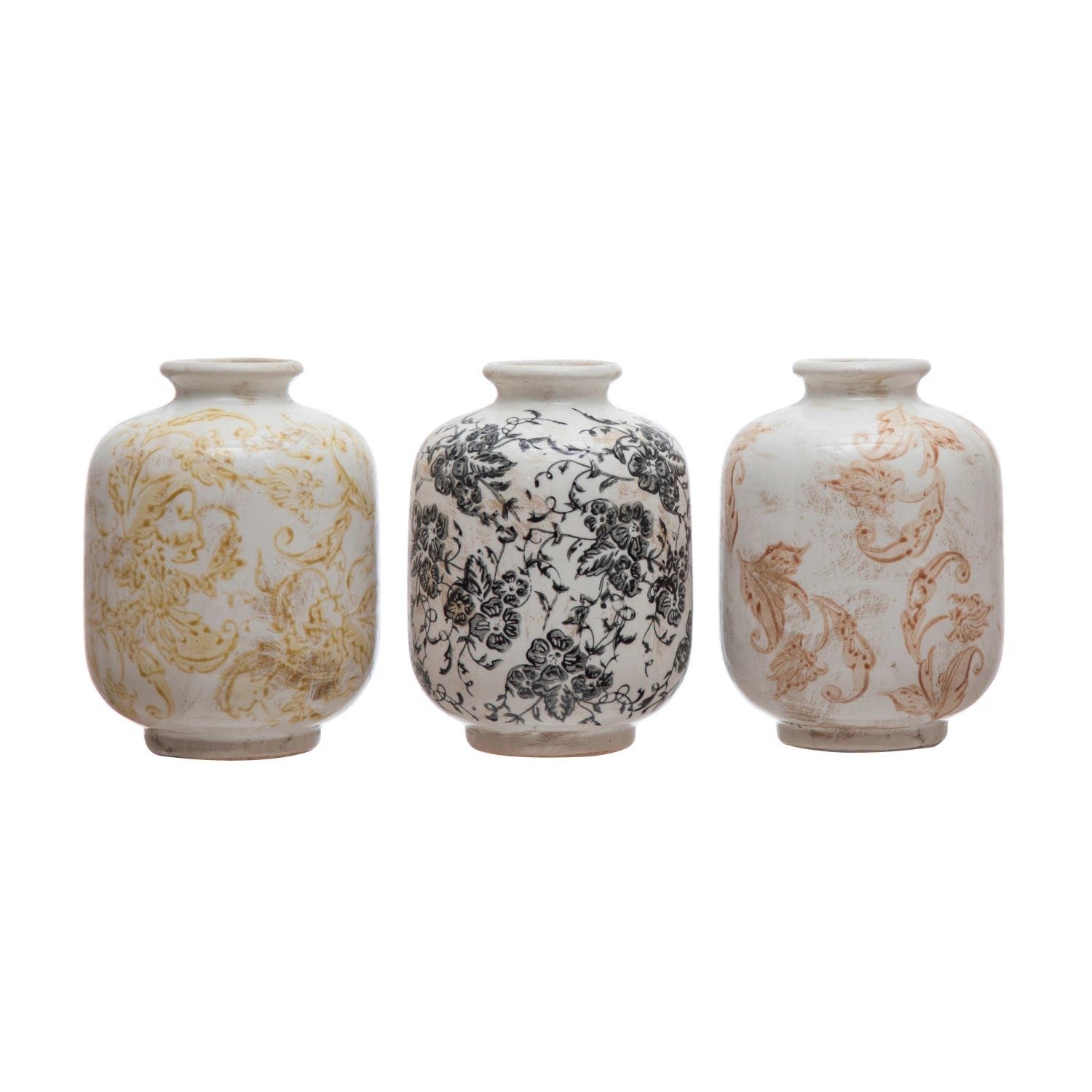 Terracotta Vase with Pattern, 3 Styles