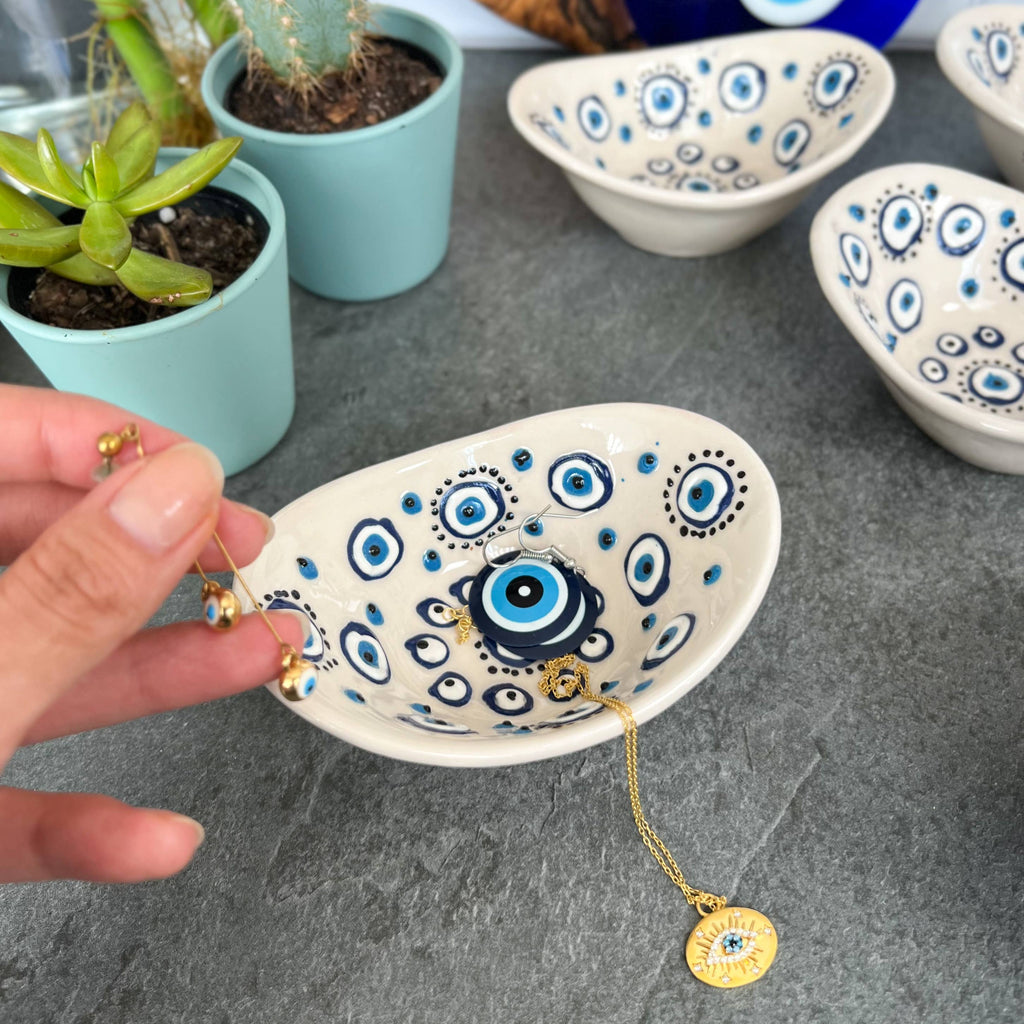 Evil Eye Pinch Bowls, Handmade Bowls