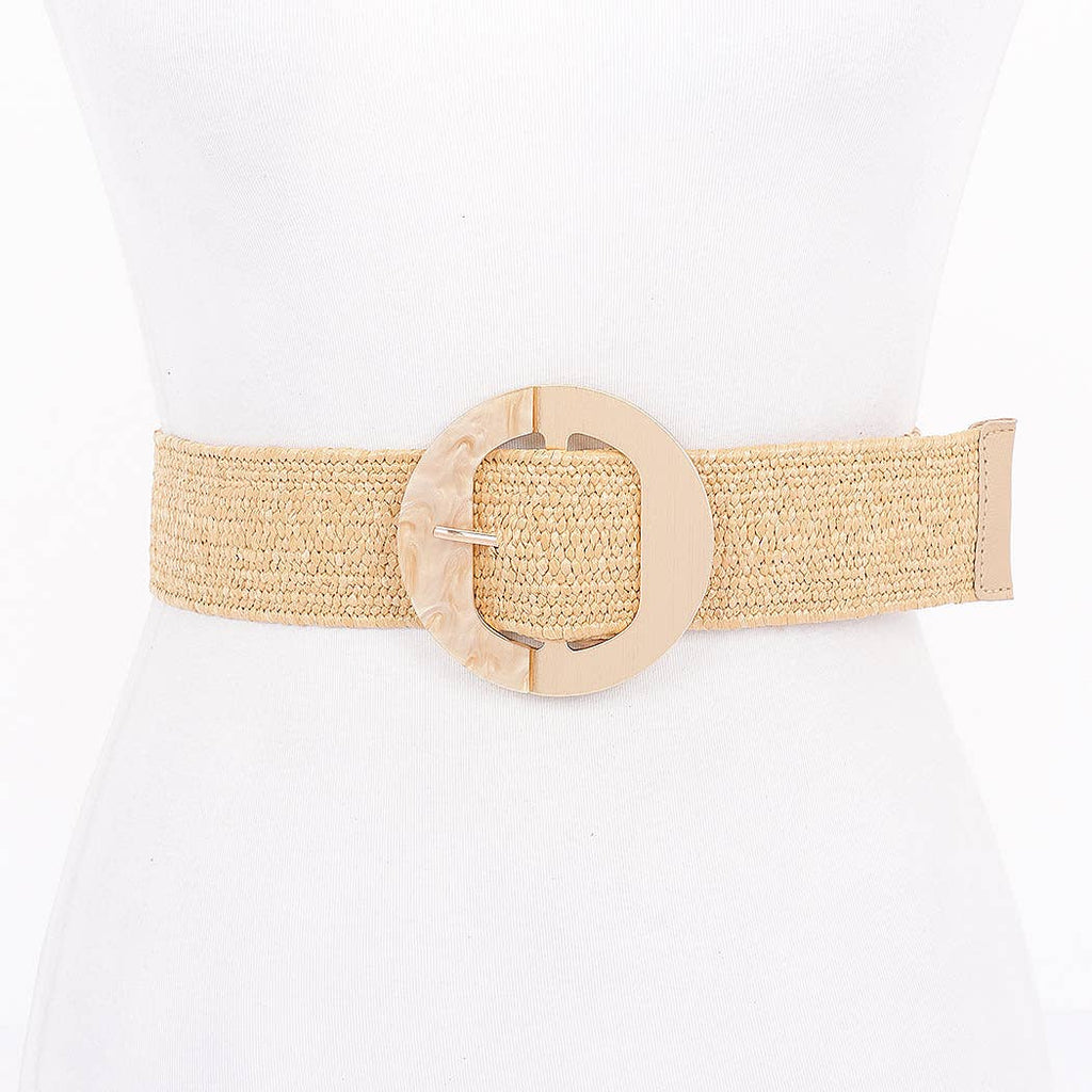 Marble Metal Buckle Stretch Belt