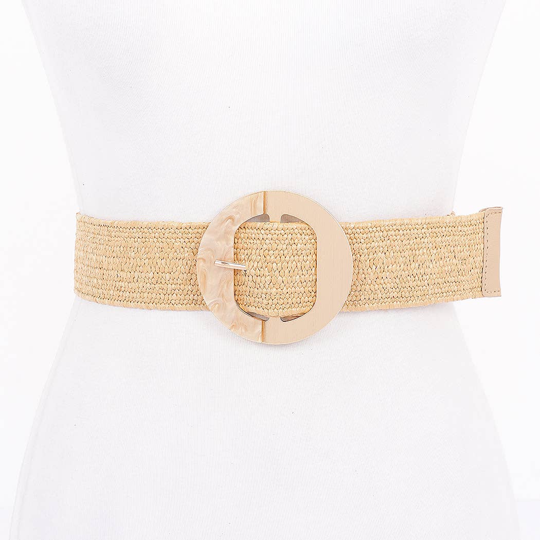 Marble Metal Buckle Stretch Belt