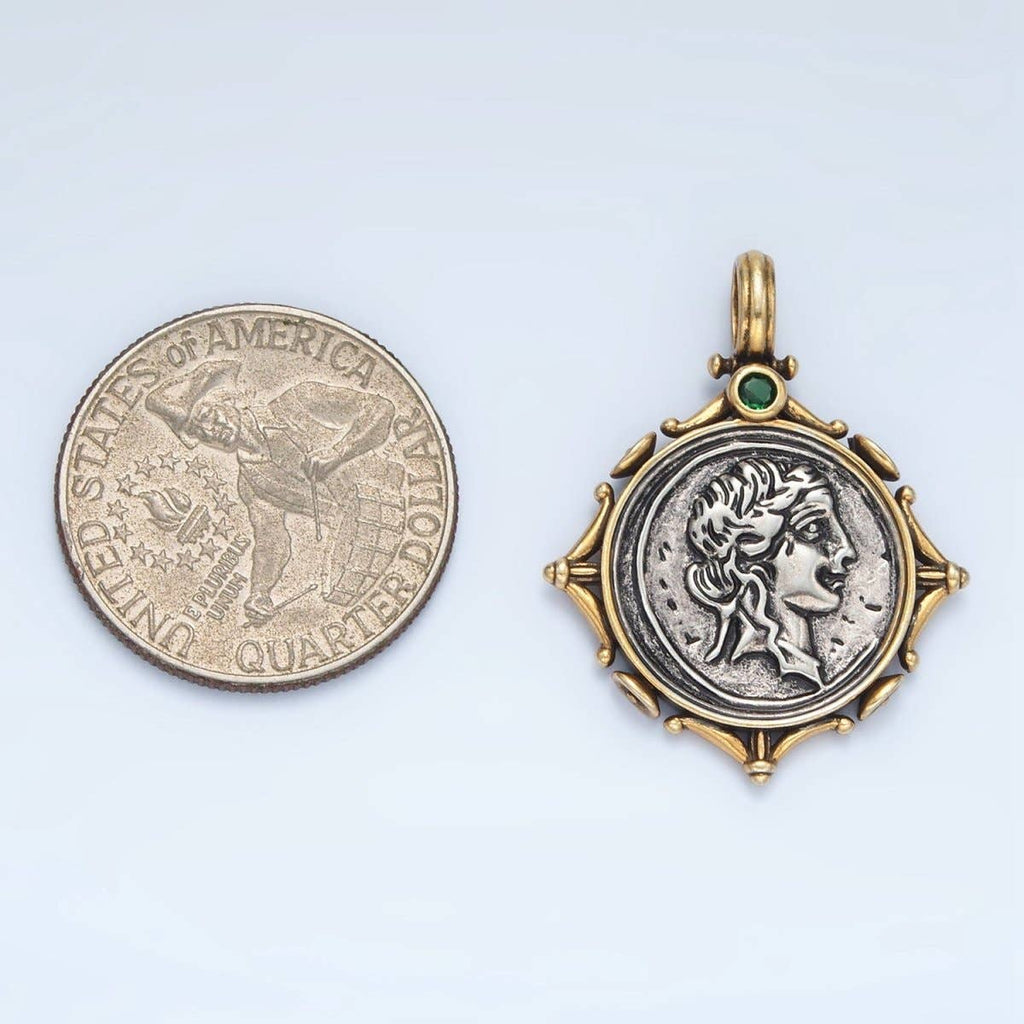 14K GF Greek Coin