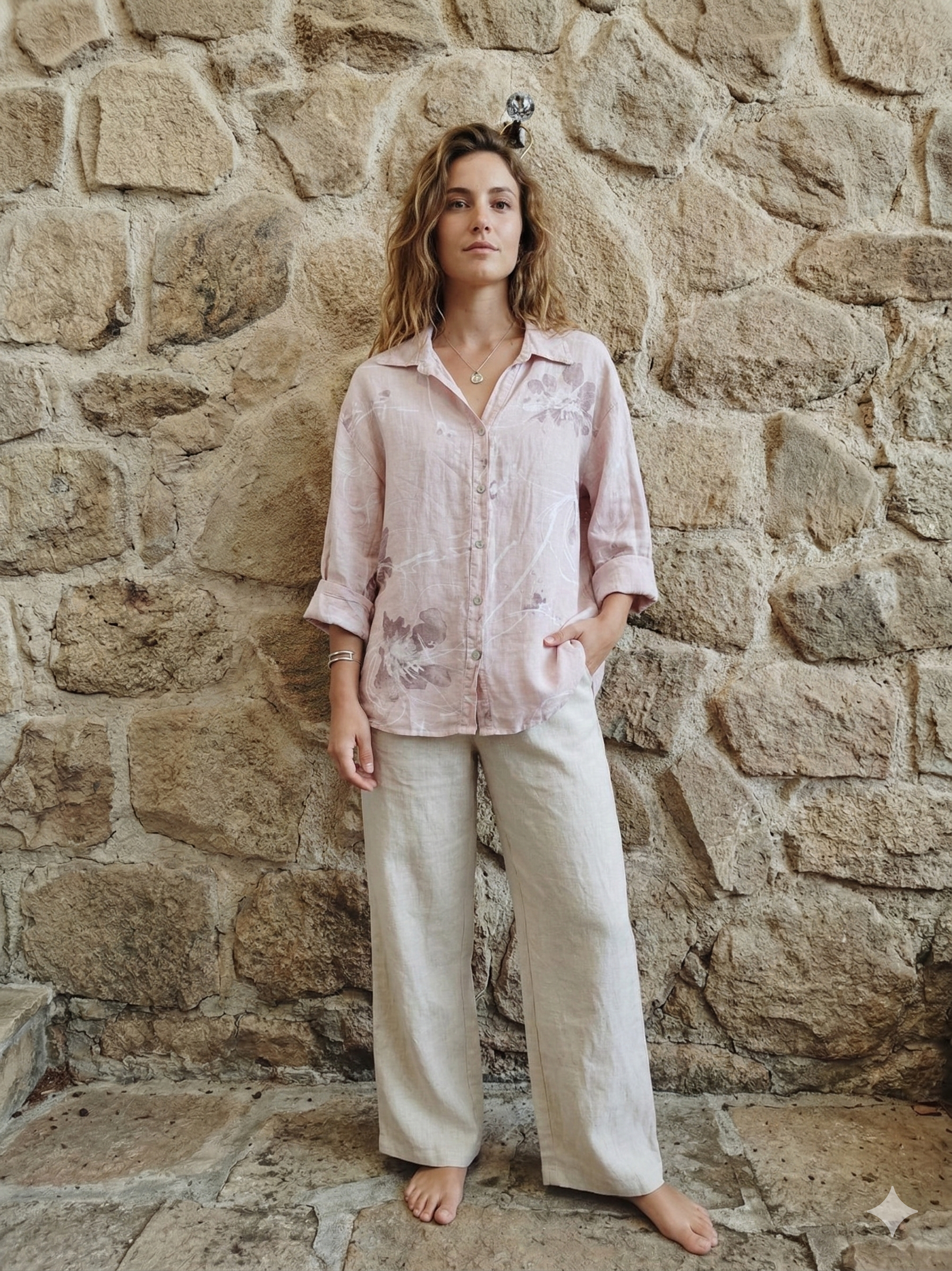 PRINTED 100% LINEN SHIRT