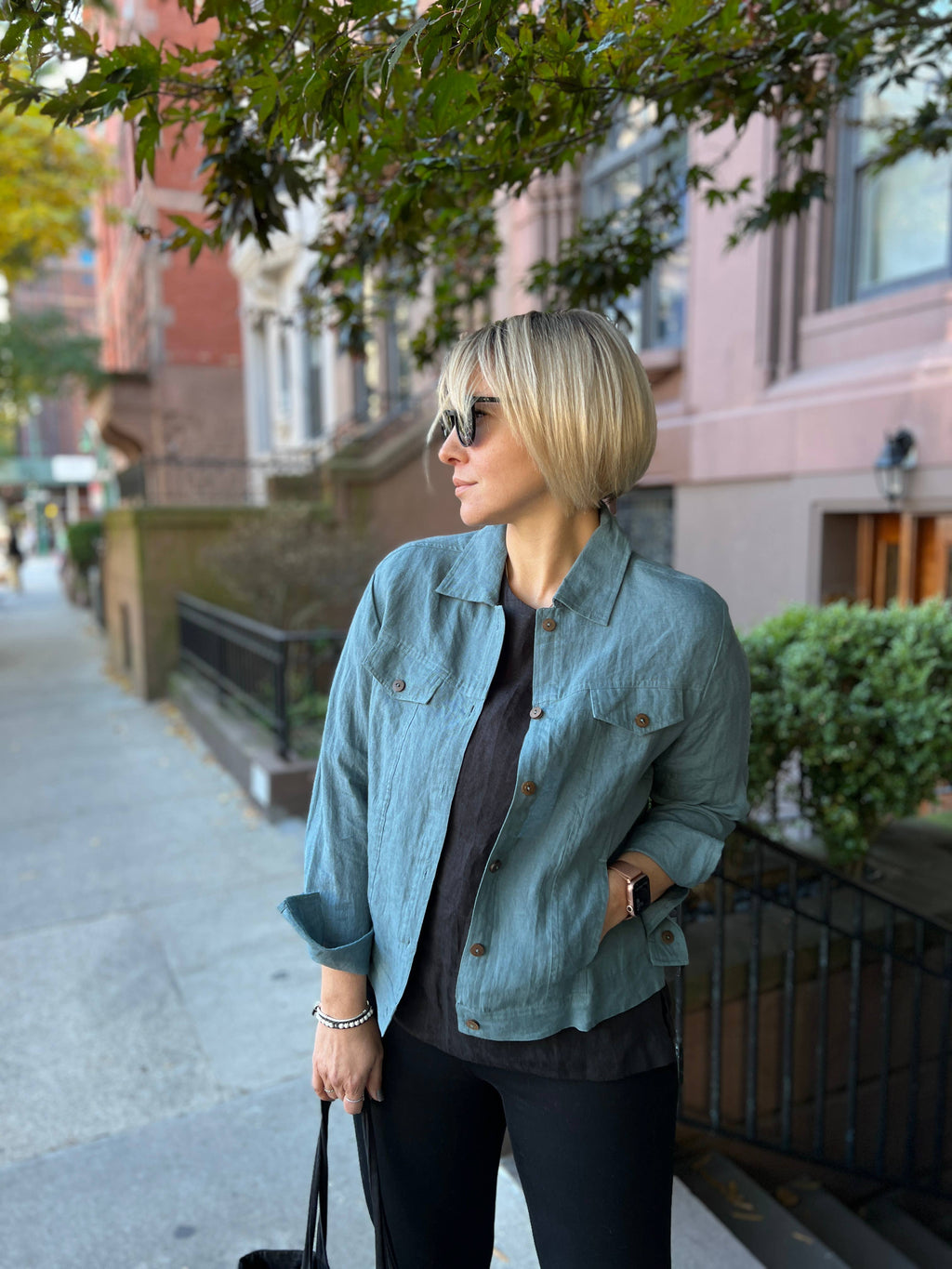 Floral linen jacket
