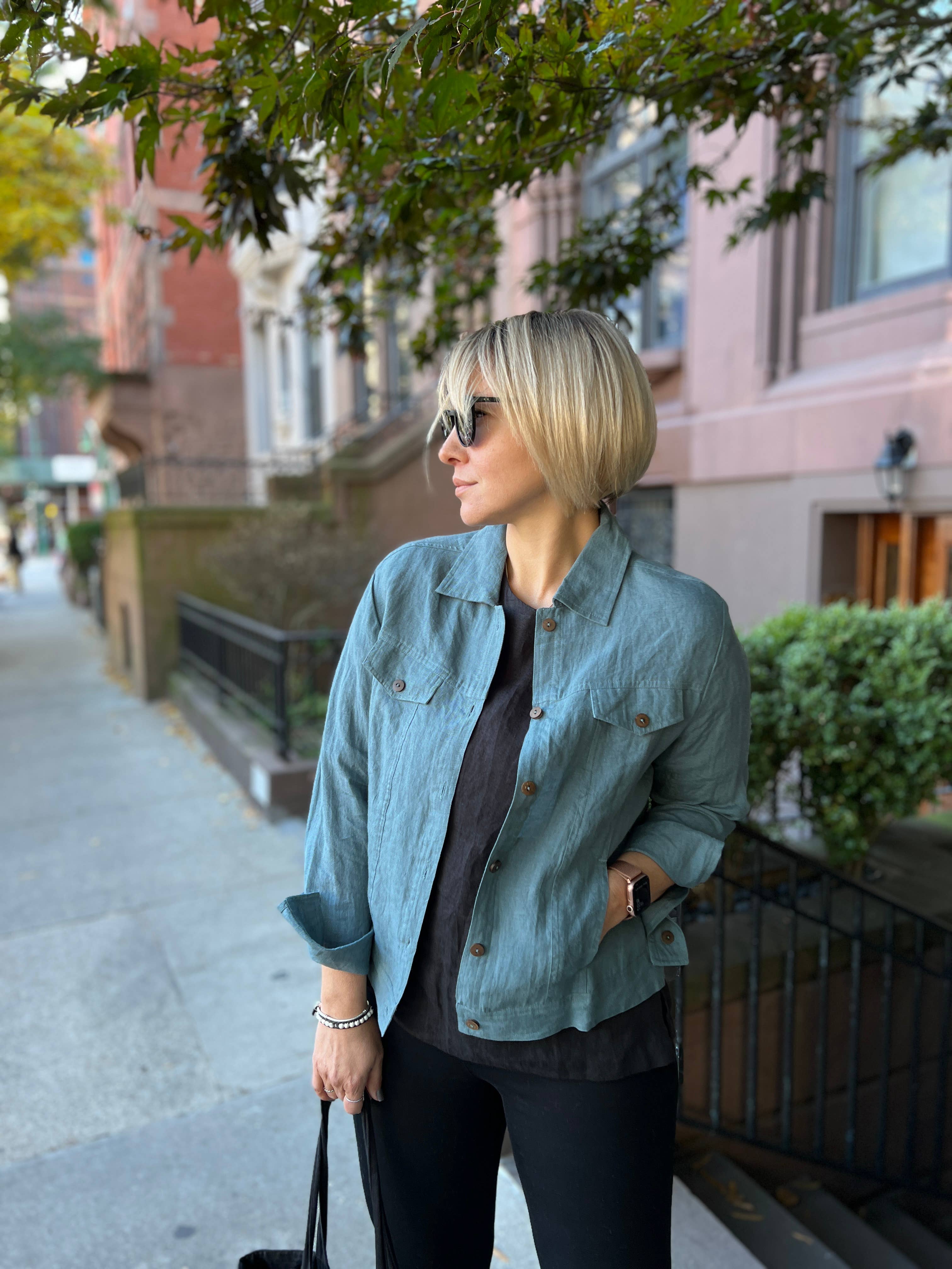 Floral linen jacket