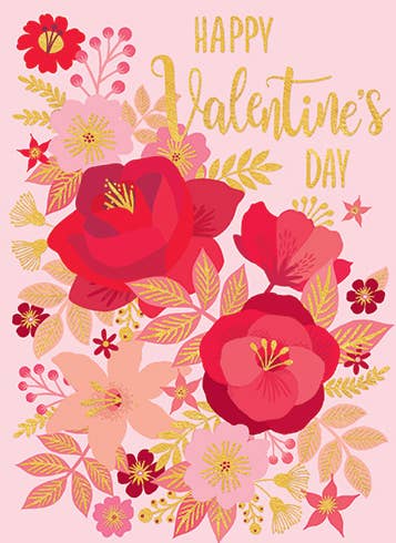 LEAVES VALENTINE'S DAY GREETING CARD 4.5 x 6.25"